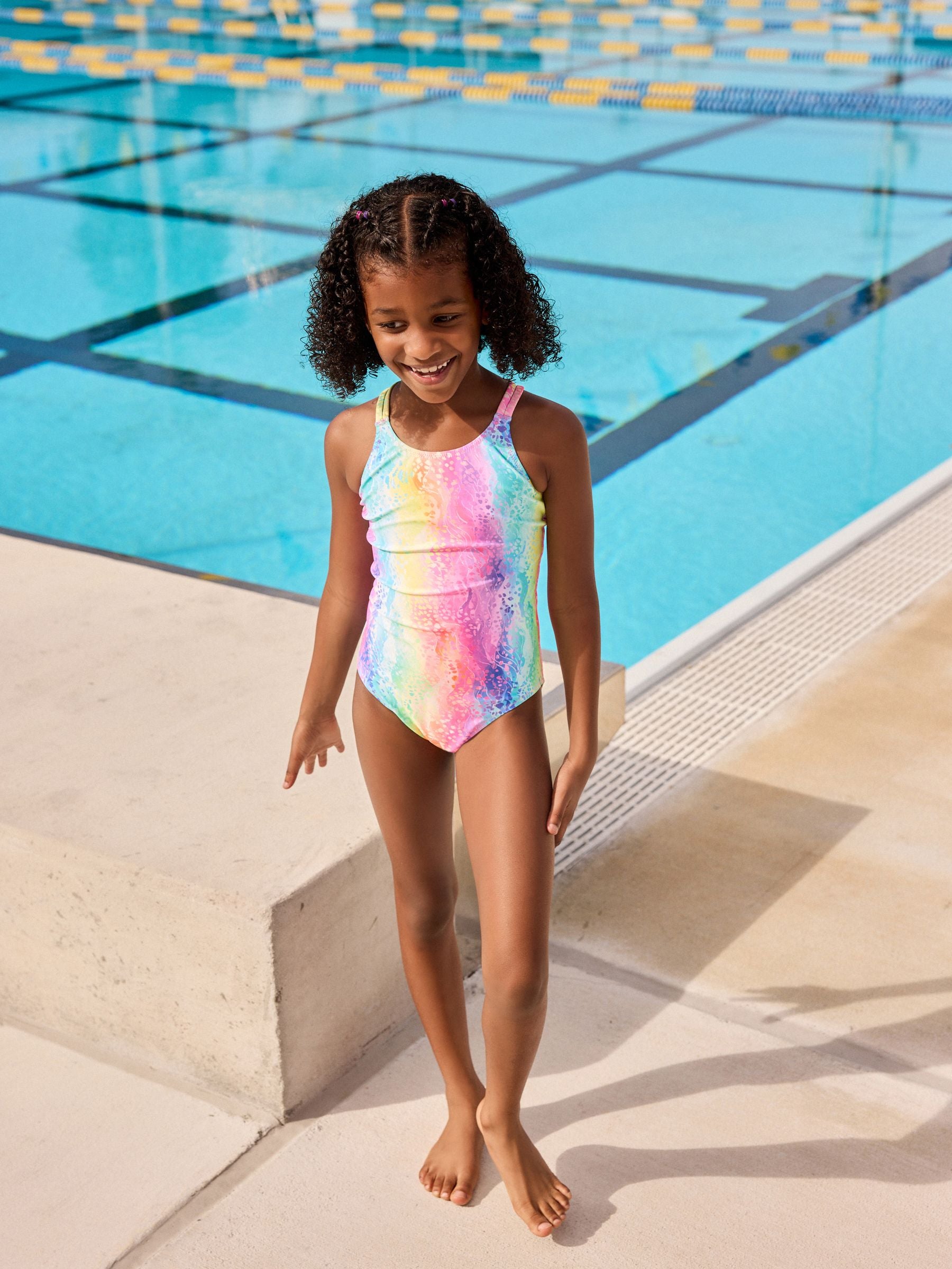 Multi Animal Double Strap Swimsuit (3-16yrs)