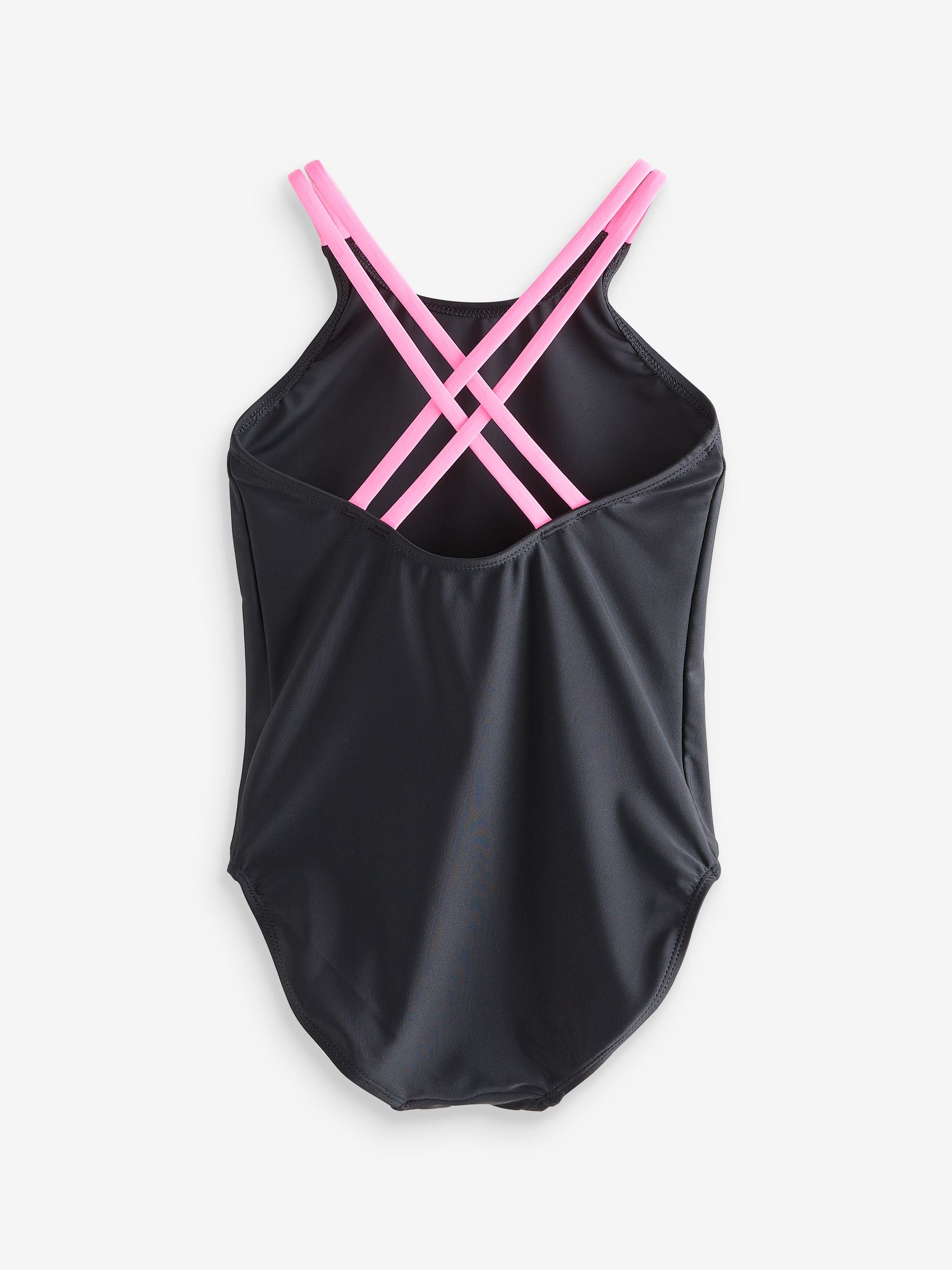 Black Double Strap Swimsuit (3-16yrs)