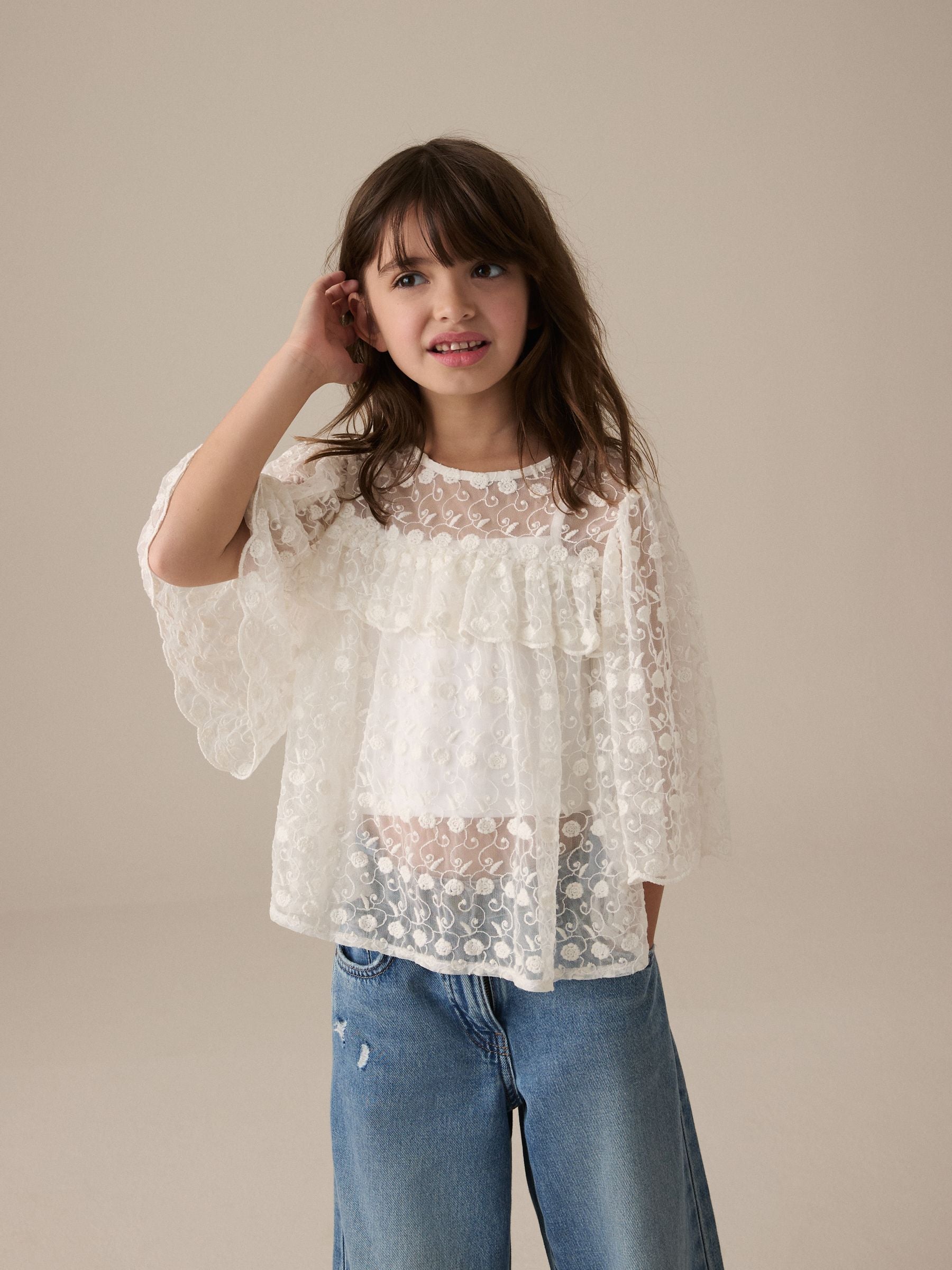 Cream Lace Blouse (3-16yrs)