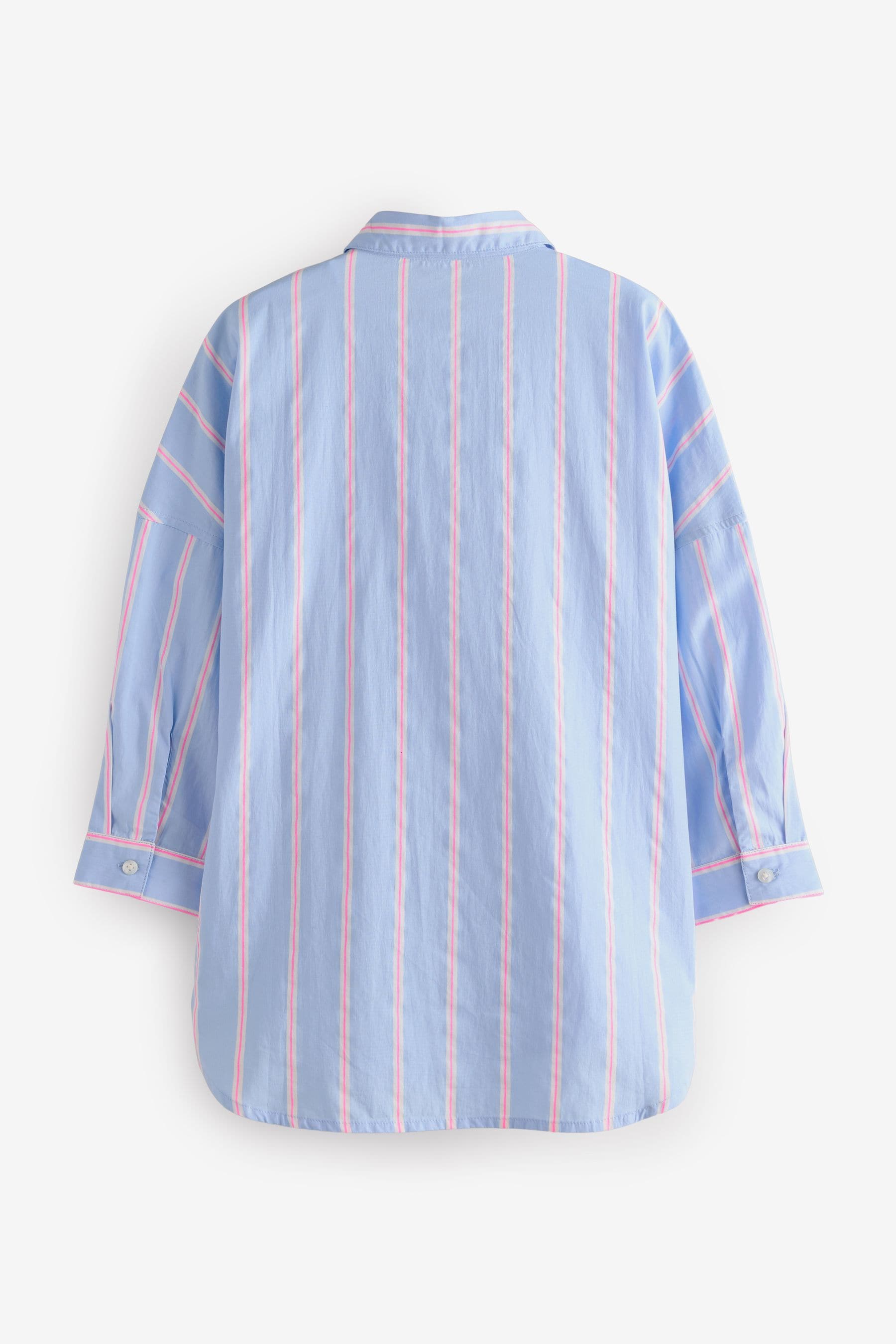 Blue/PInk Stripe Oversized 100% Cotton Shirt (3-16yrs)