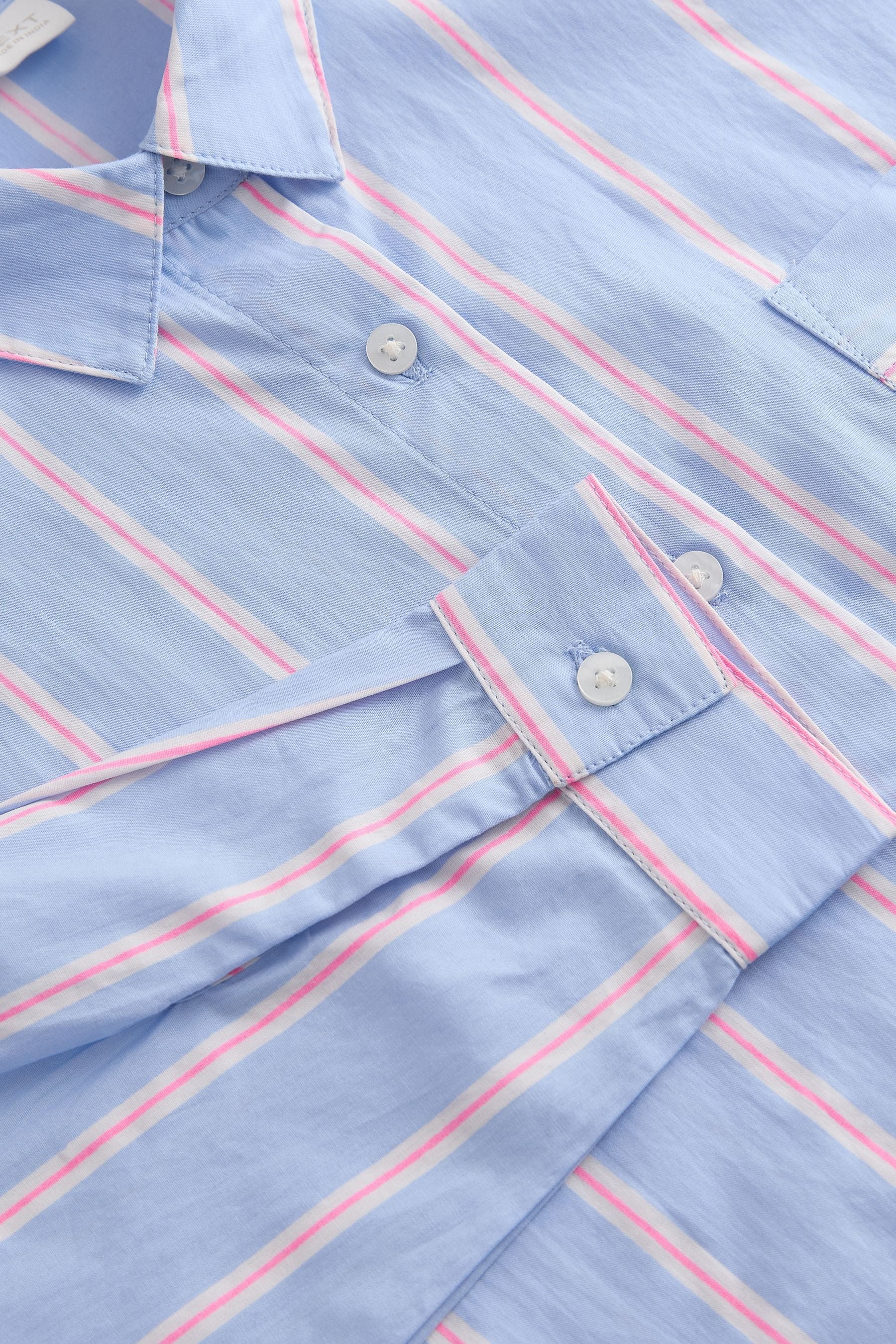 Blue/PInk Stripe Oversized 100% Cotton Shirt (3-16yrs)