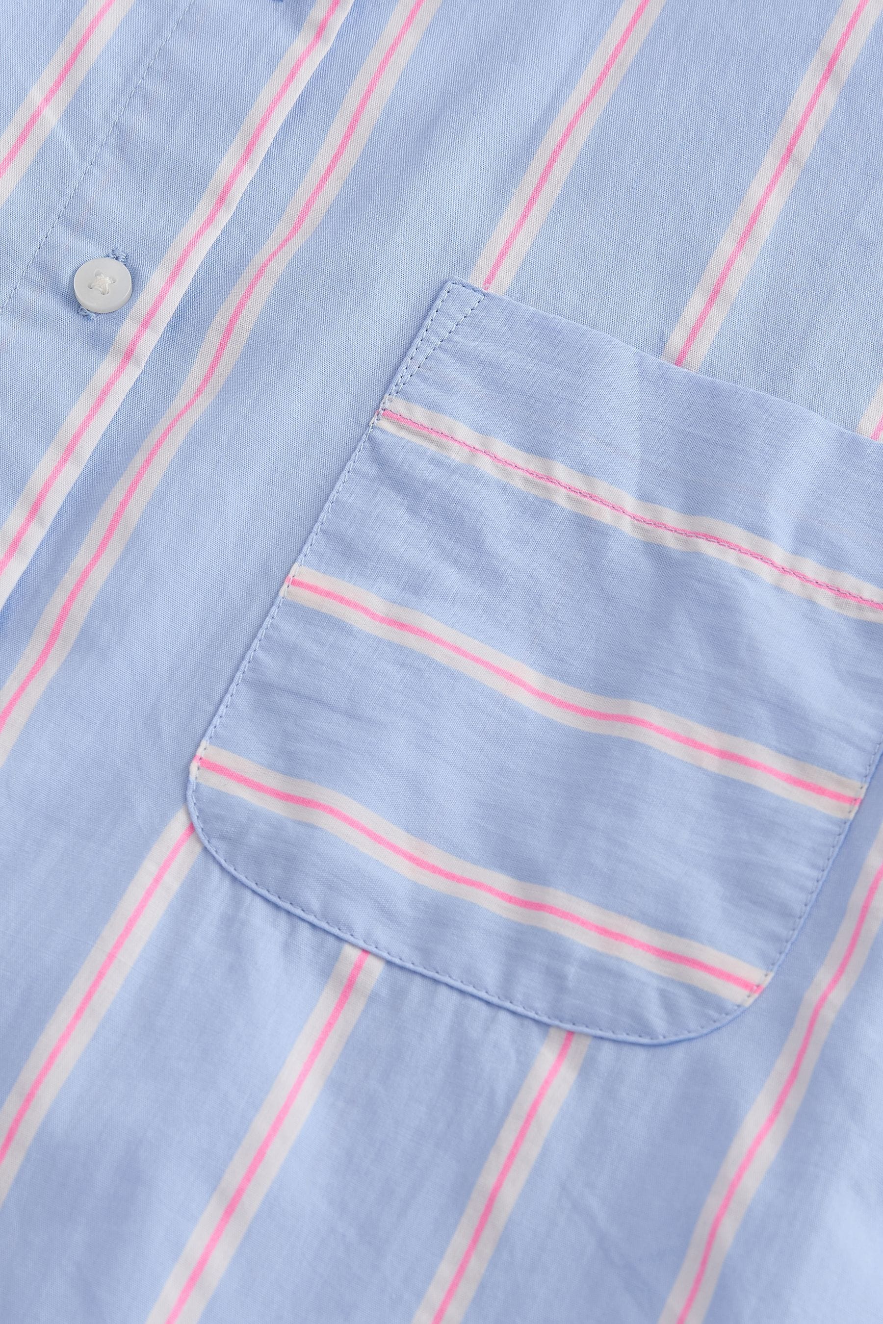 Blue/PInk Stripe Oversized 100% Cotton Shirt (3-16yrs)