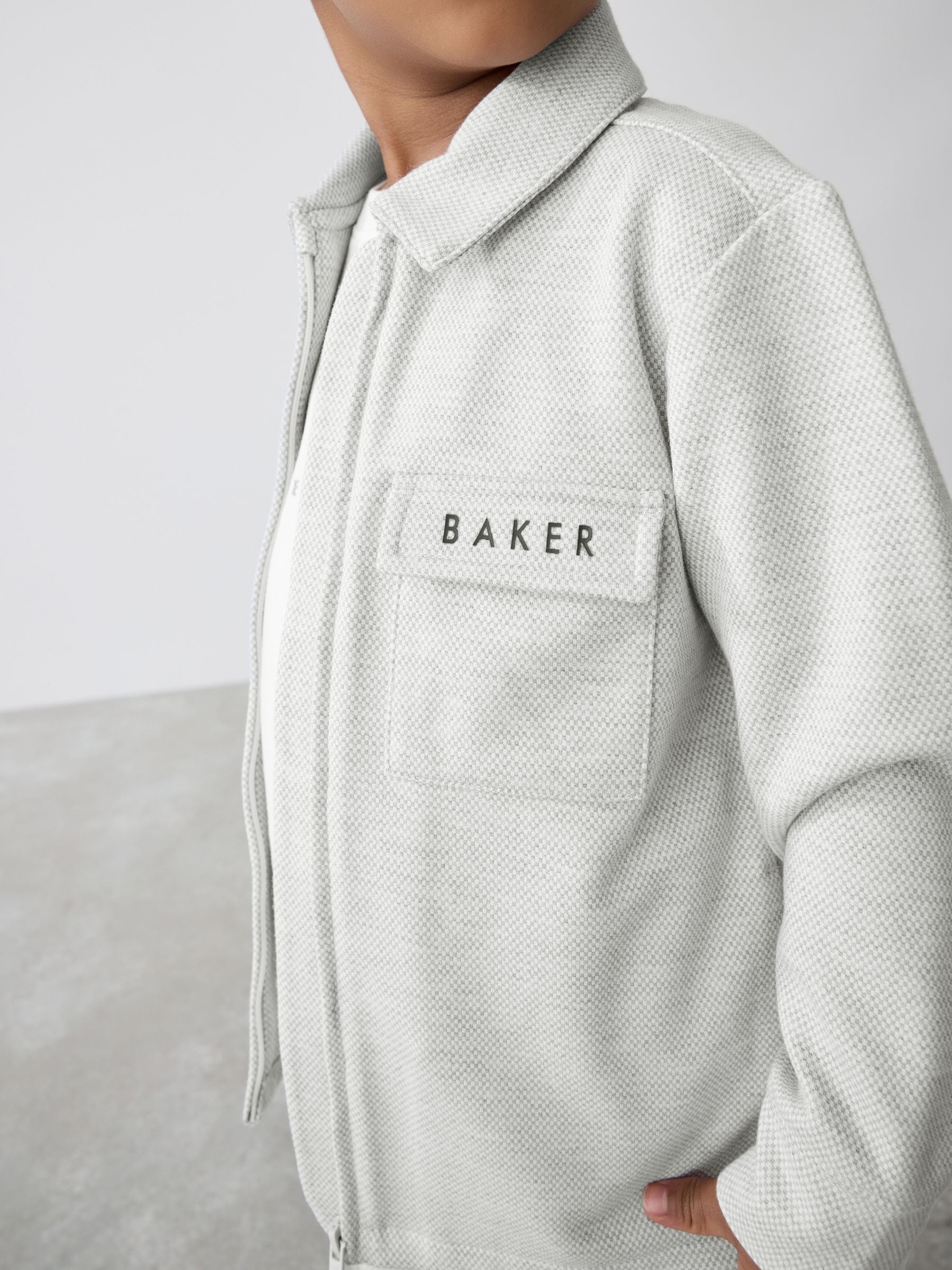 Baker by Ted Baker Grey Textured Jacket T-Shirt and Trousers Set