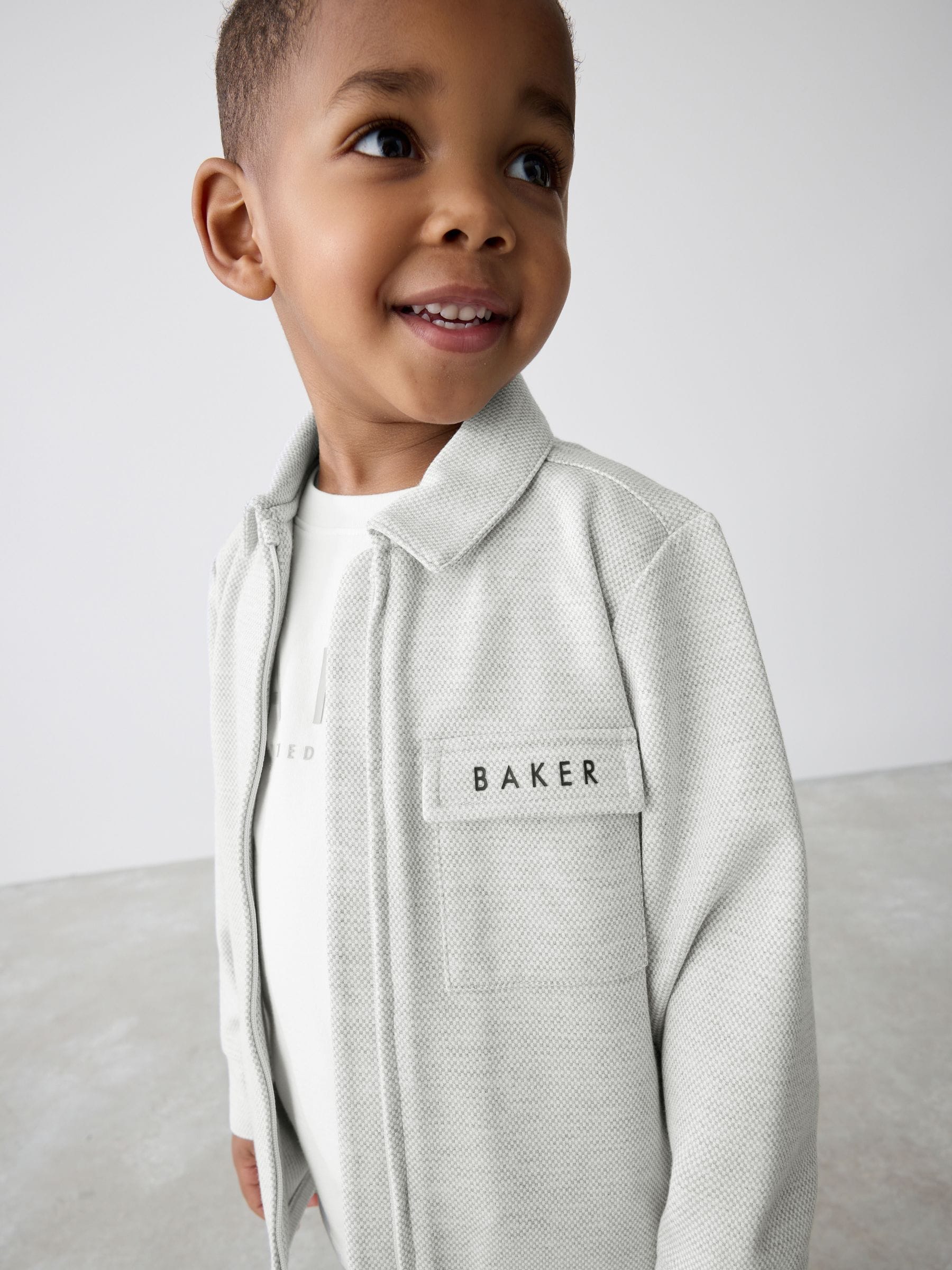 Baker by Ted Baker Grey Textured Jacket T-Shirt and Trousers Set