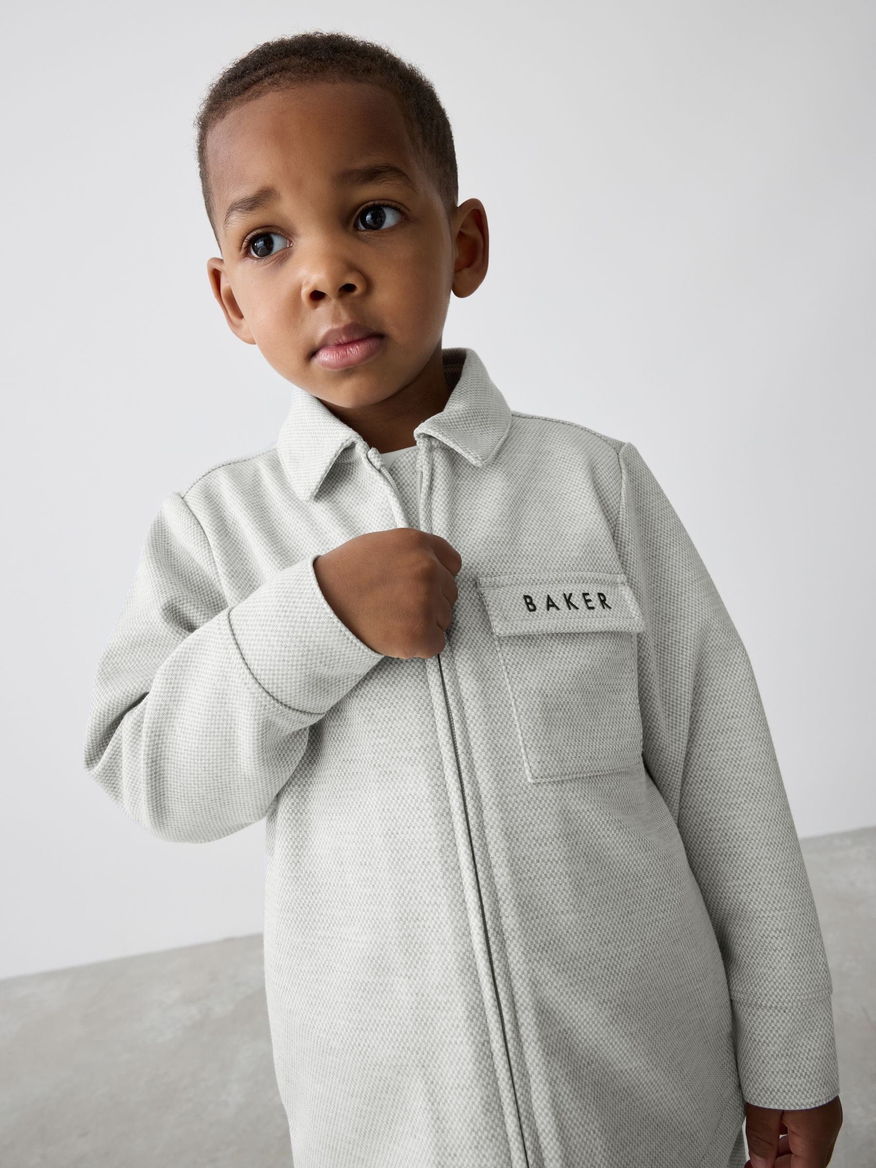 Baker by Ted Baker Grey Textured Jacket T-Shirt and Trousers Set