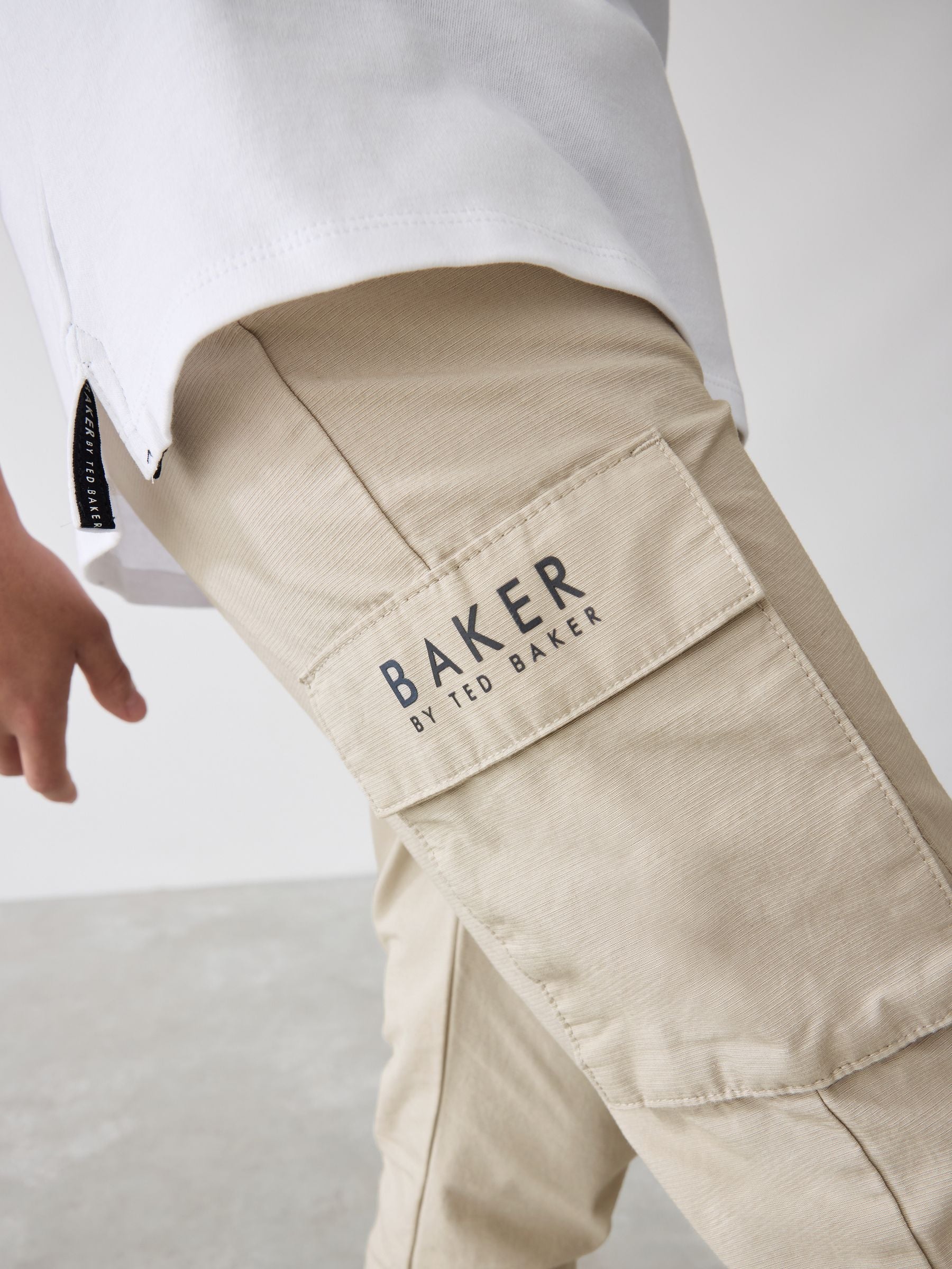 Baker by Ted Baker Stone Cargo Trousers And T-Shirt Set