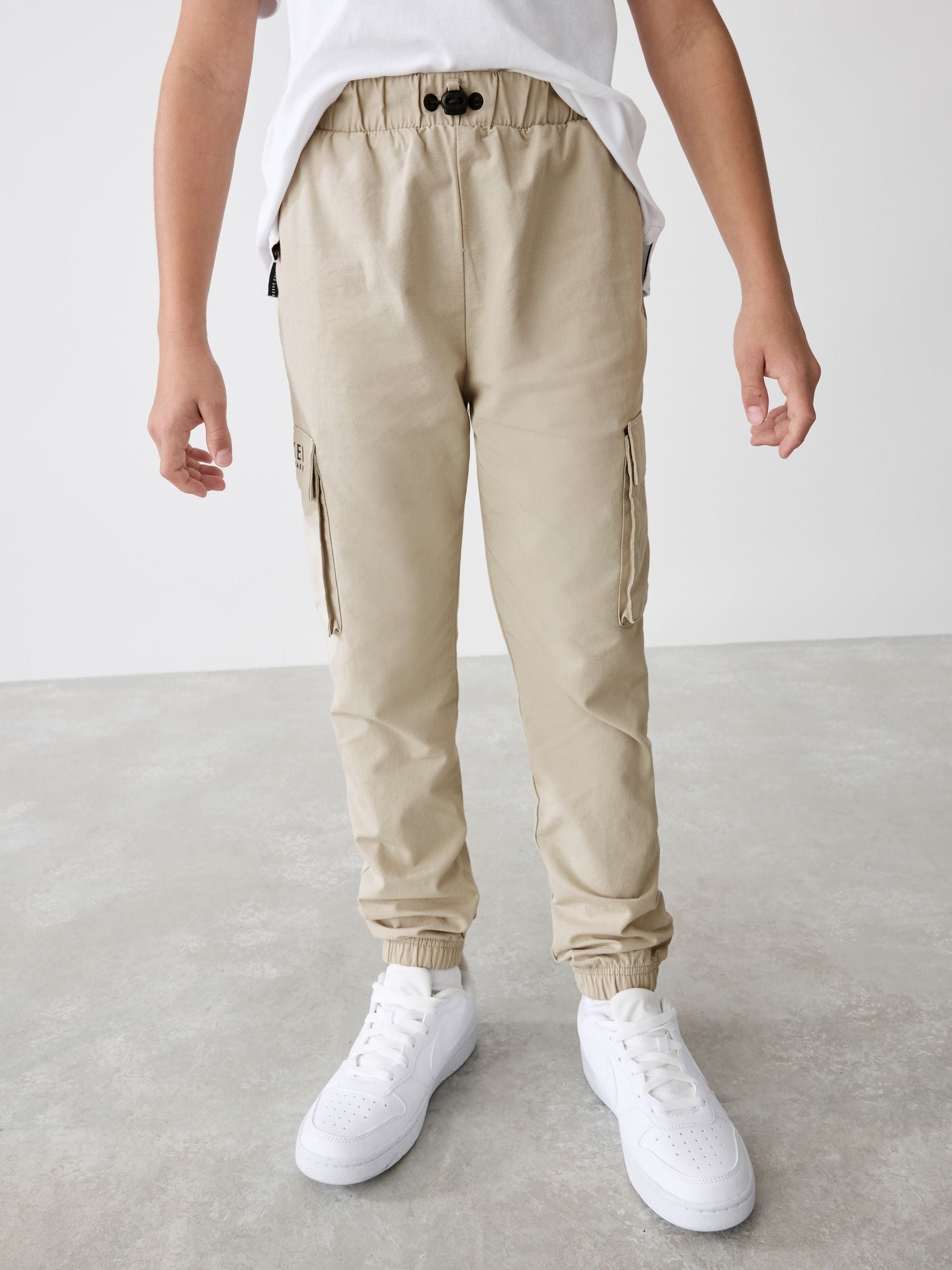 Baker by Ted Baker Stone Cargo Trousers And T-Shirt Set