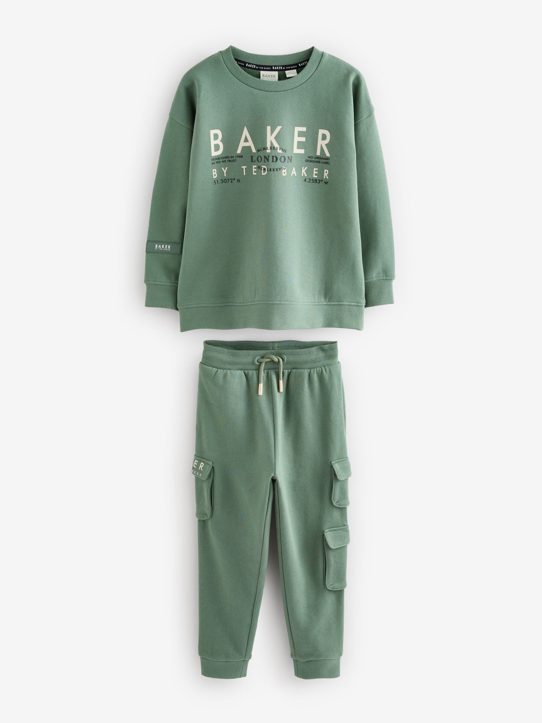 Baker by Ted Baker Graphic Sweatshirt And Cargo Joggers Set