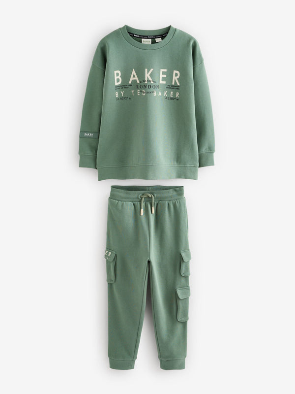 Baker by Ted Baker Graphic Sweatshirt And Cargo Joggers Set