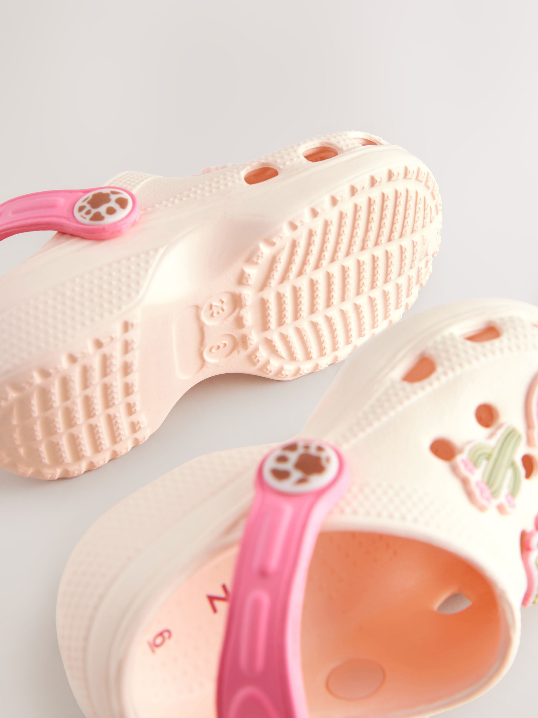 Peach Pink Western Character Clogs