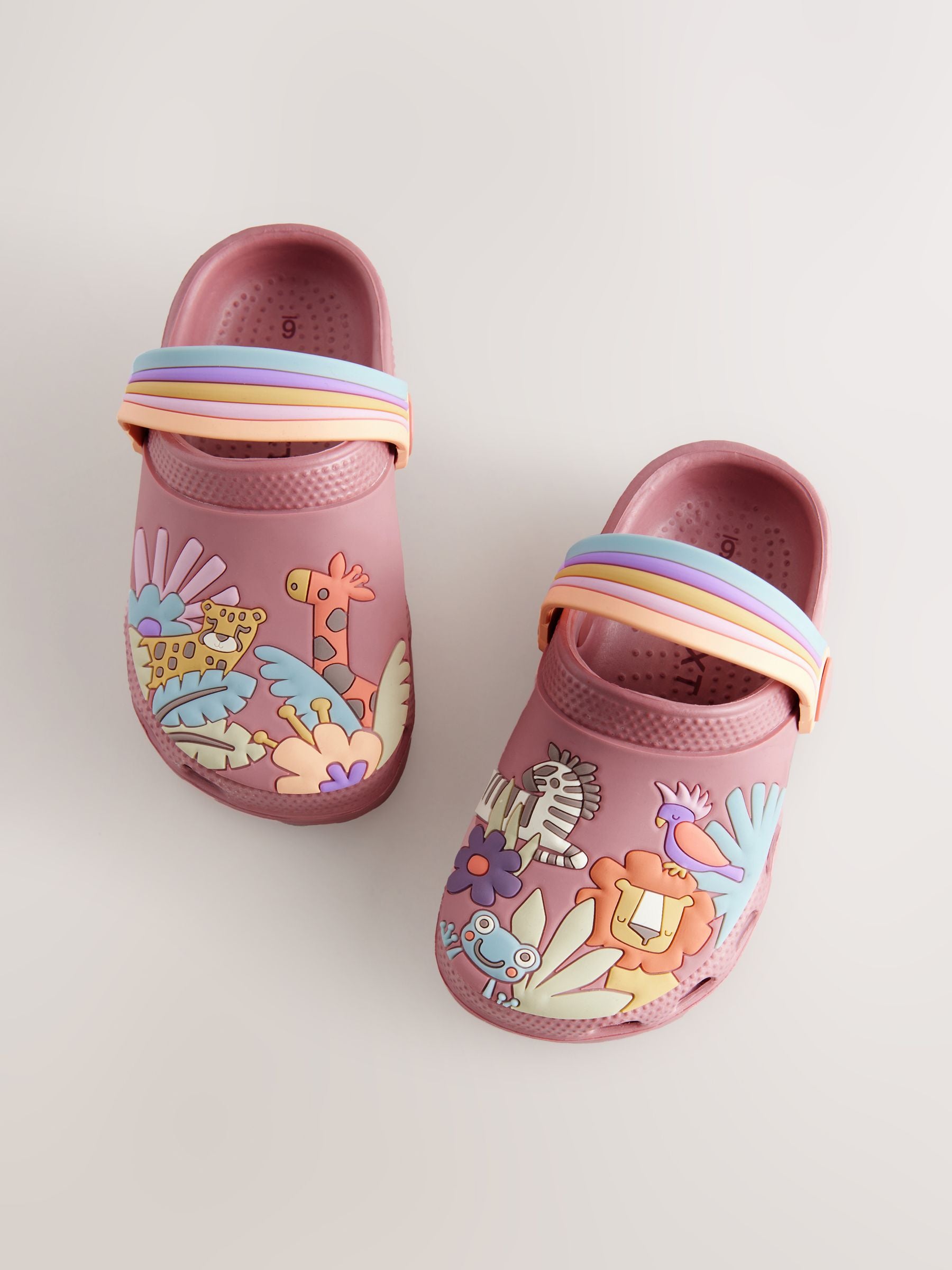 Rust Brown/Pink Safari Character Clogs