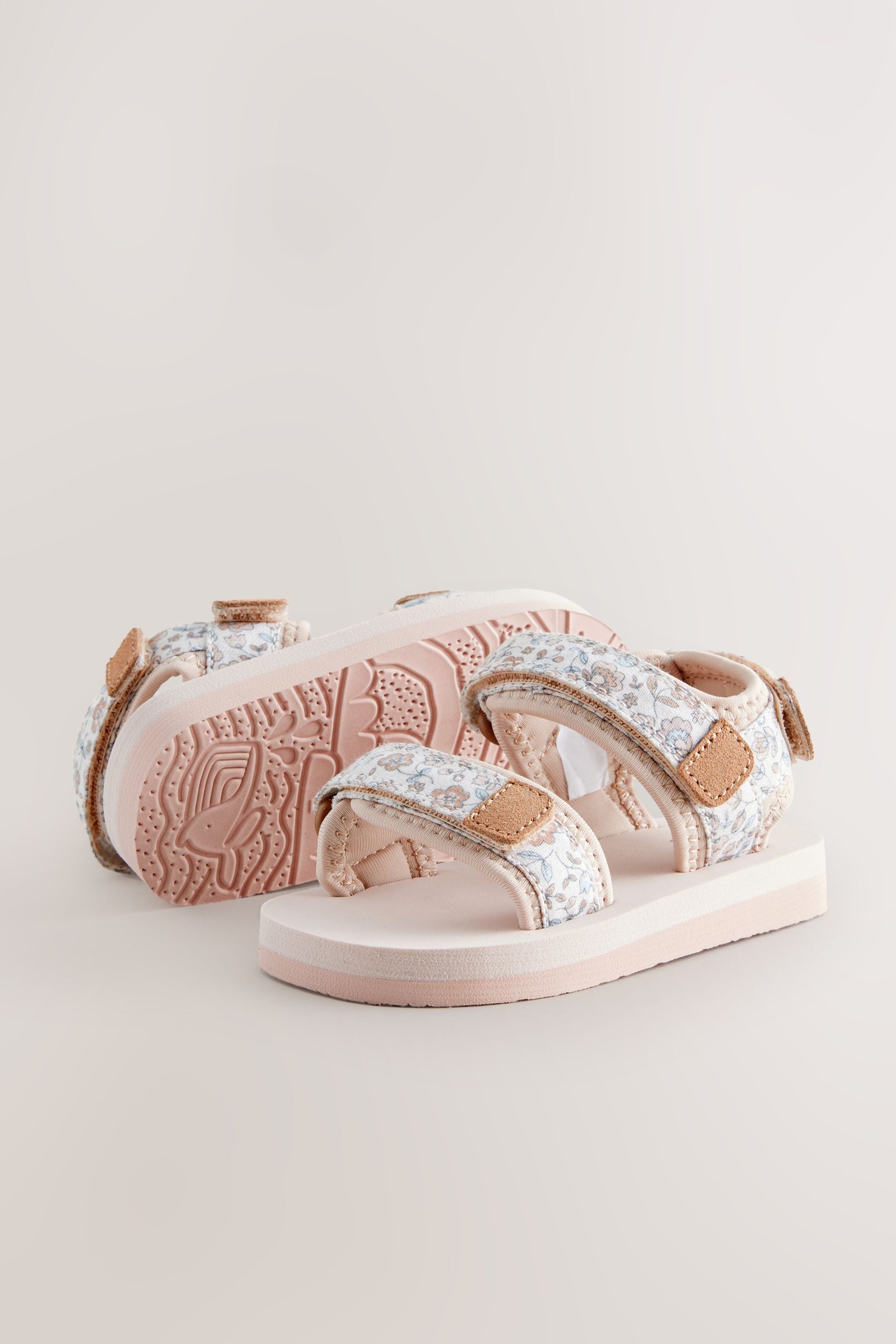 Neutral Floral Trekker Sandals