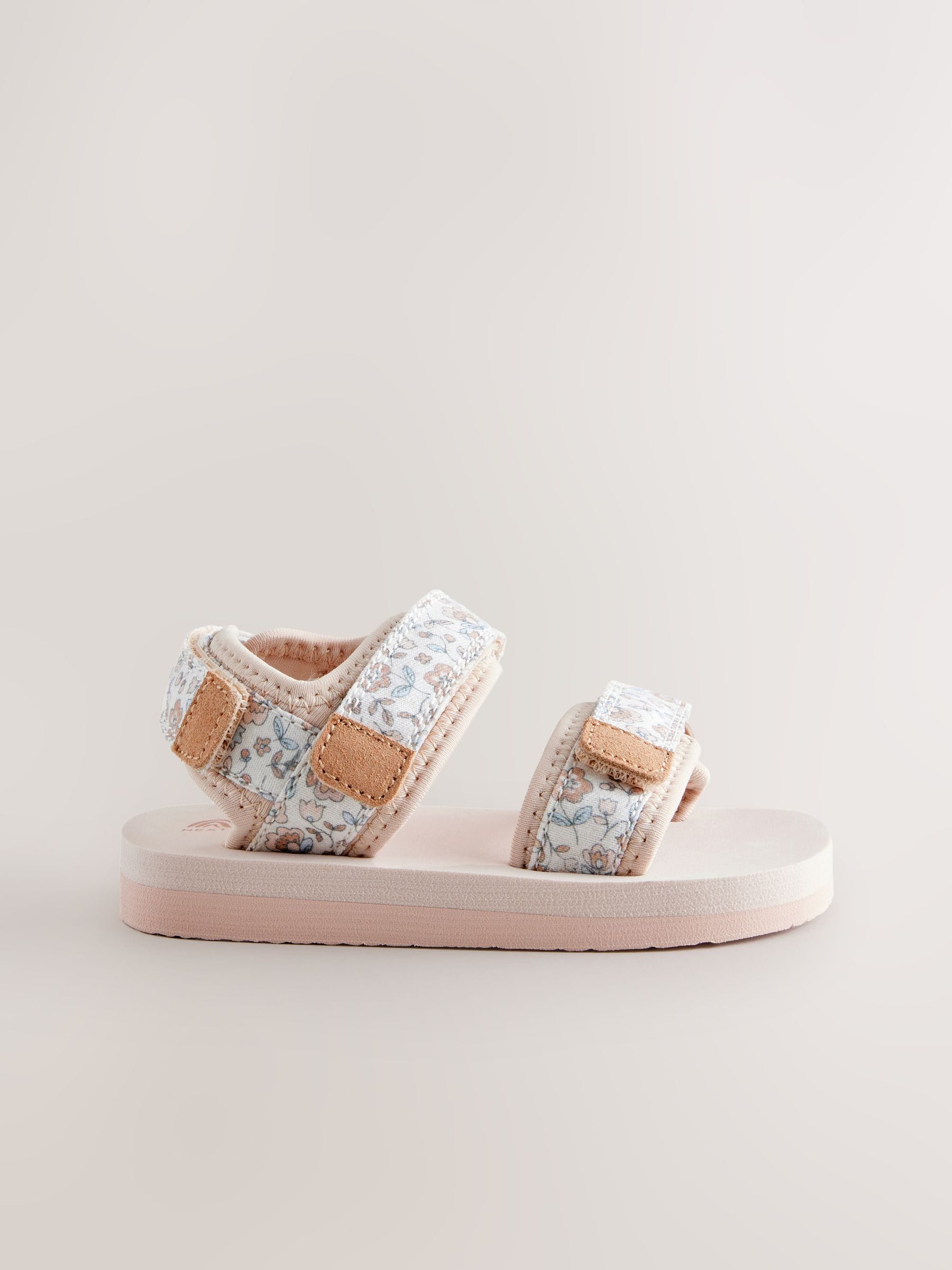 Neutral Floral Trekker Sandals