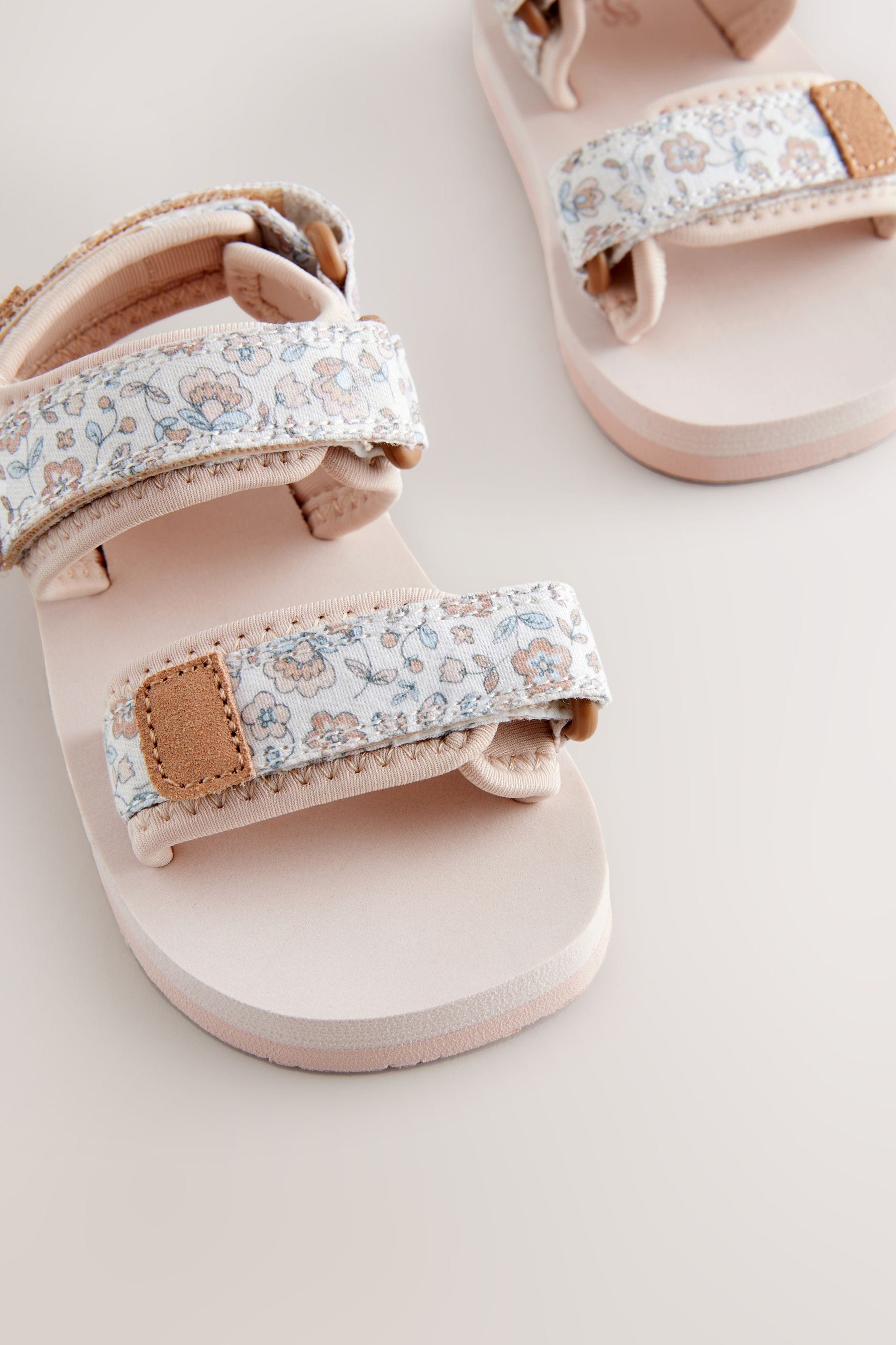 Neutral Floral Trekker Sandals