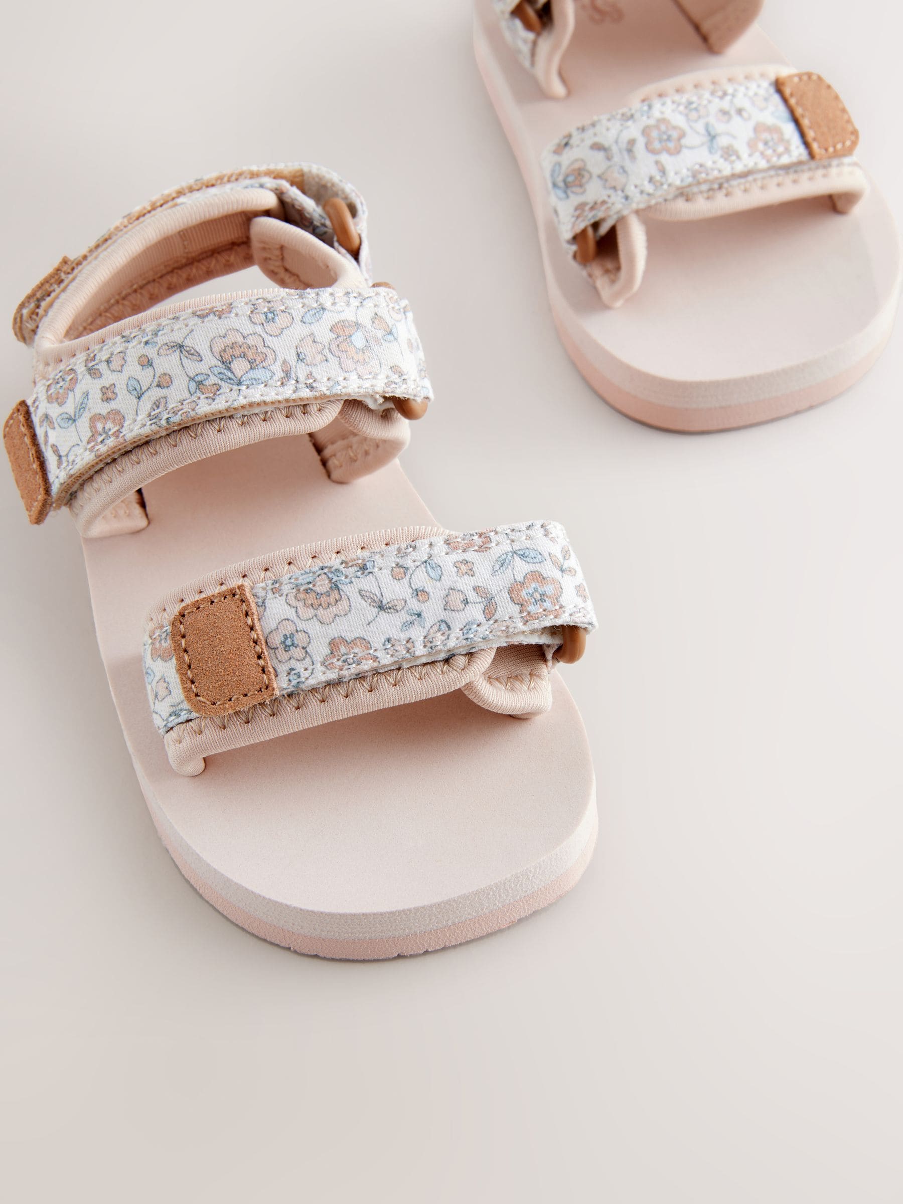 Neutral Floral Trekker Sandals