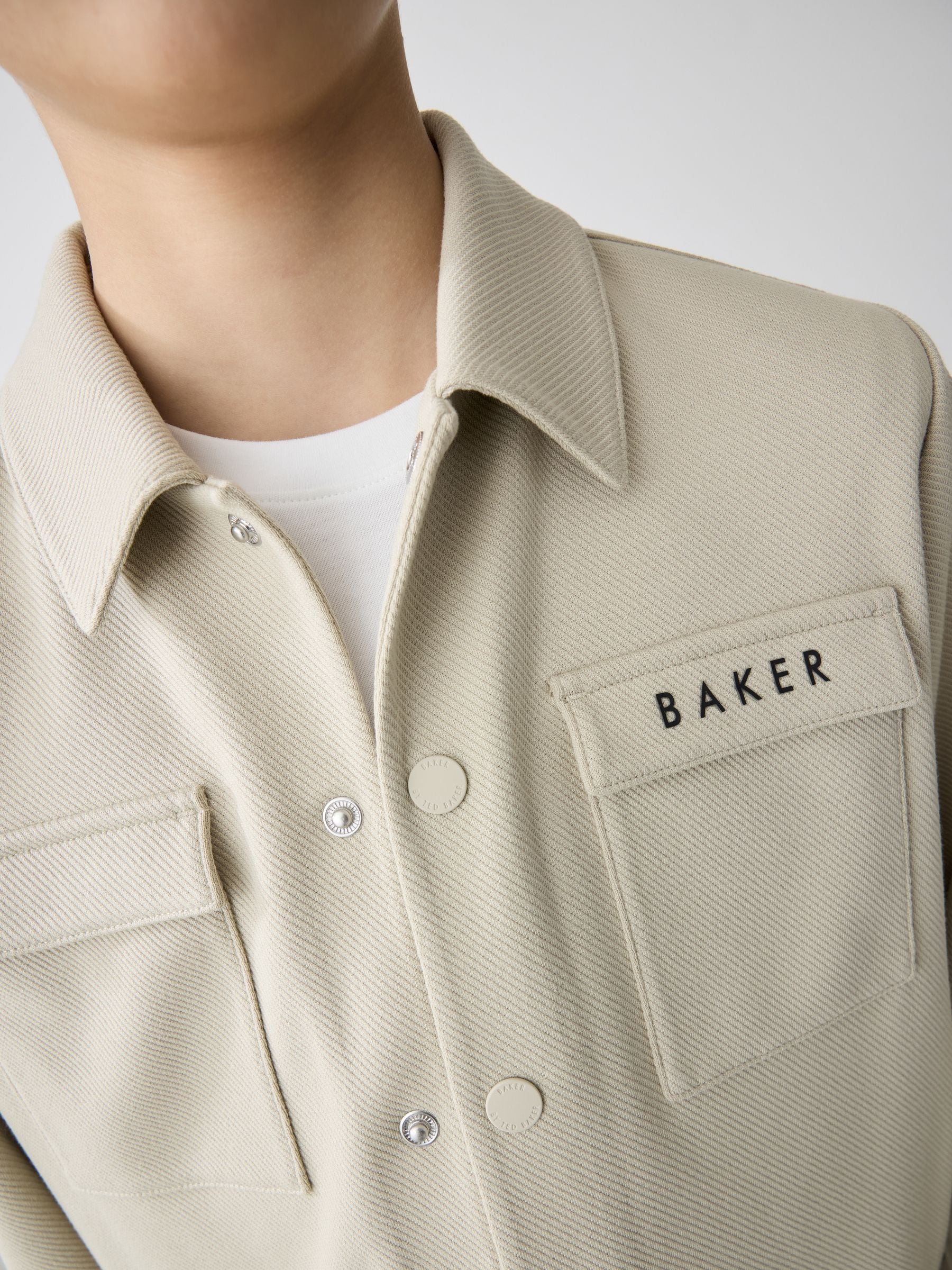 Baker by Ted Baker Stone Shacket T-Shirt And Shorts Set