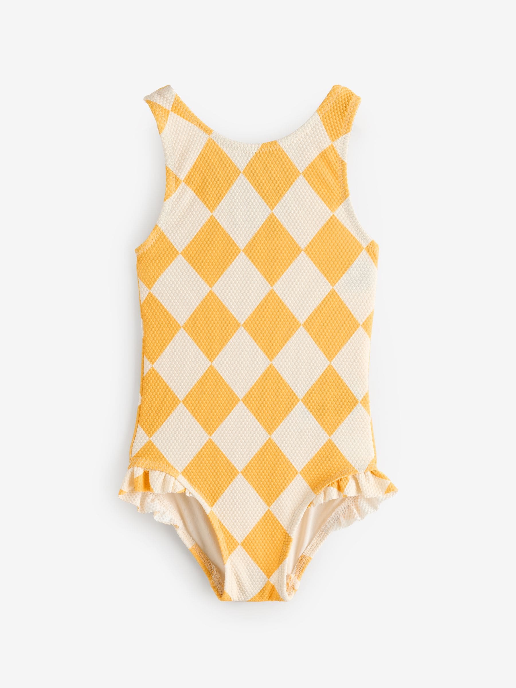 Ecru/Yellow Frill Leg Swimsuit (3mths-7yrs)