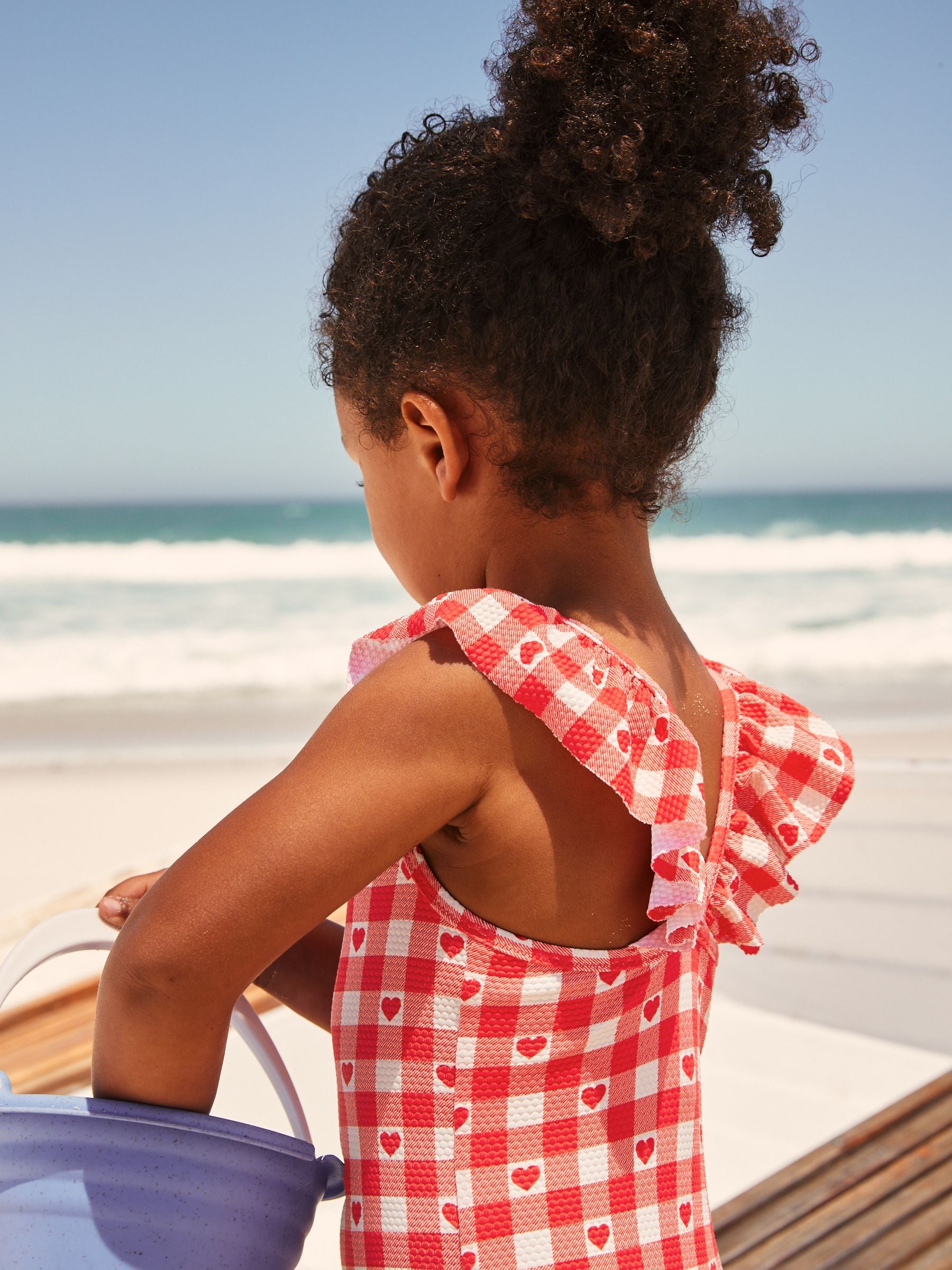 Red Frill Shoulder Swimsuit (3mths-7yrs)