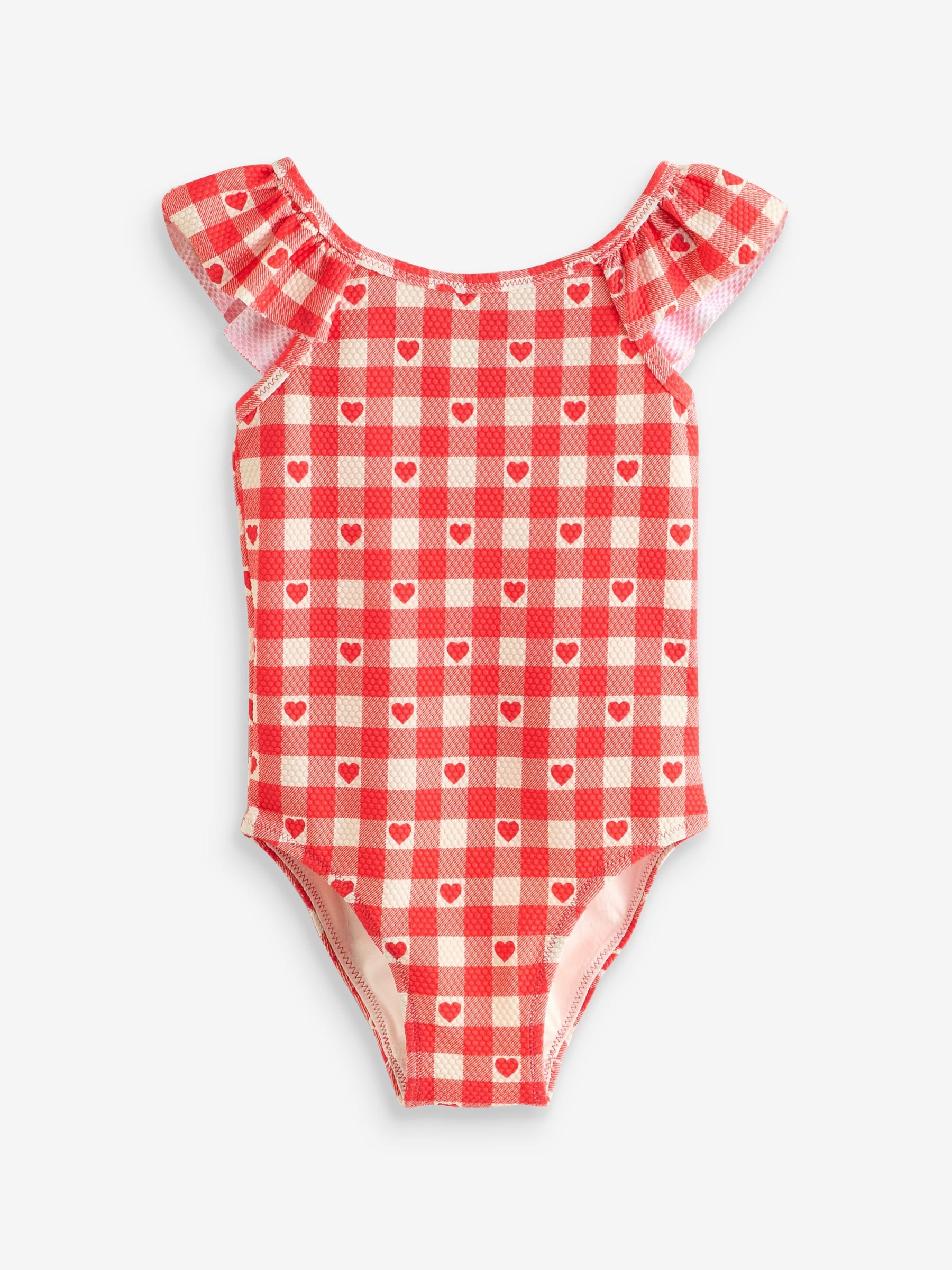 Red Frill Shoulder Swimsuit (3mths-7yrs)