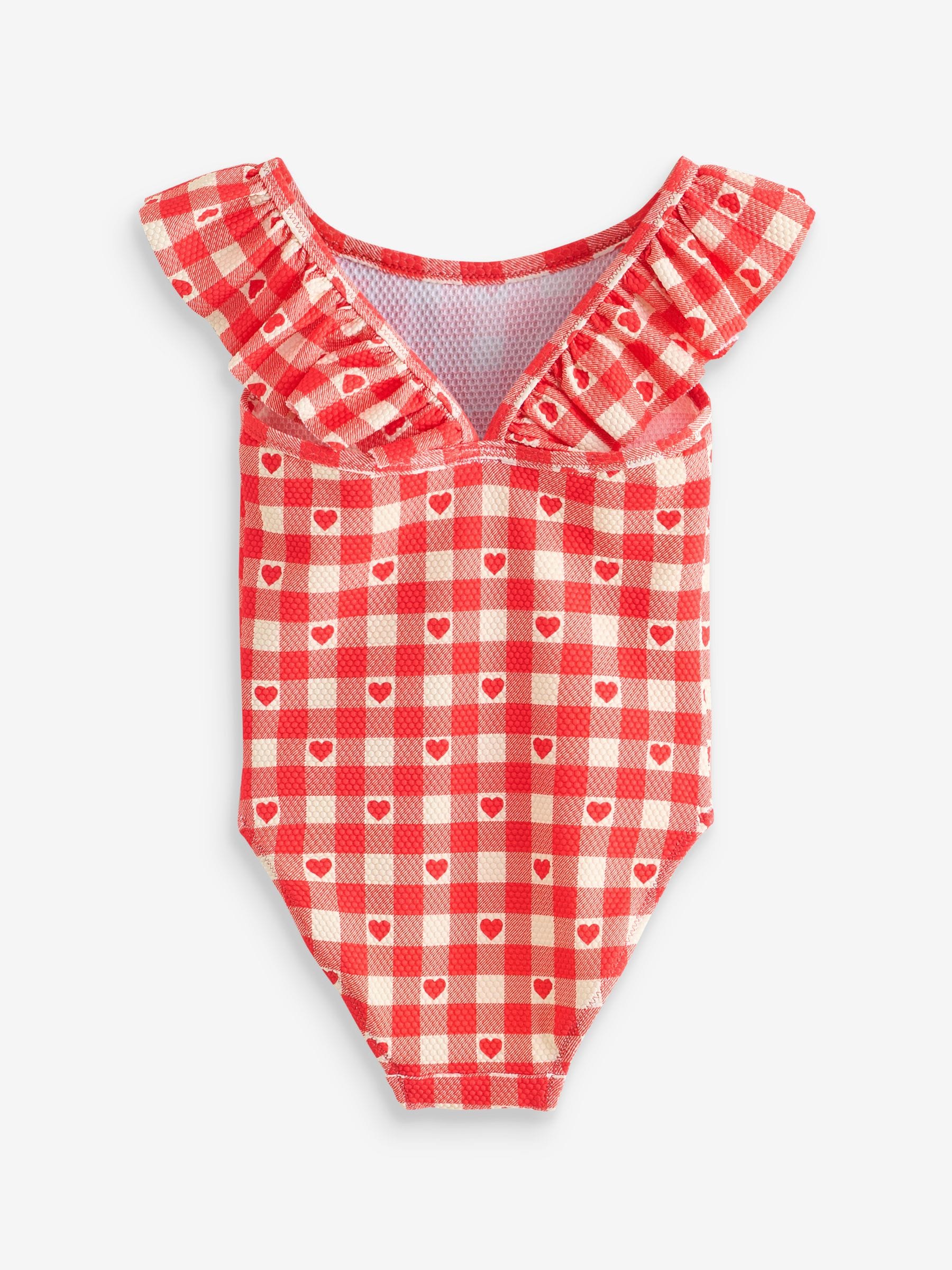 Red Frill Shoulder Swimsuit (3mths-7yrs)