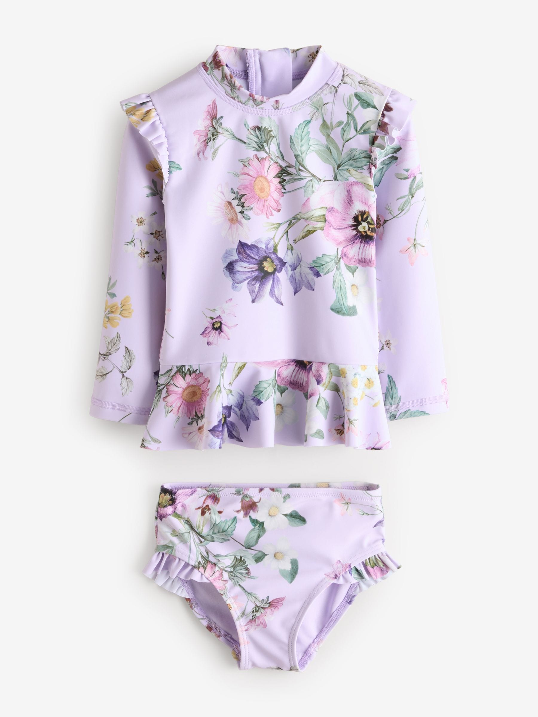 Lilac Purple Floral Sunsafe Swim Set (3mths-7yrs)