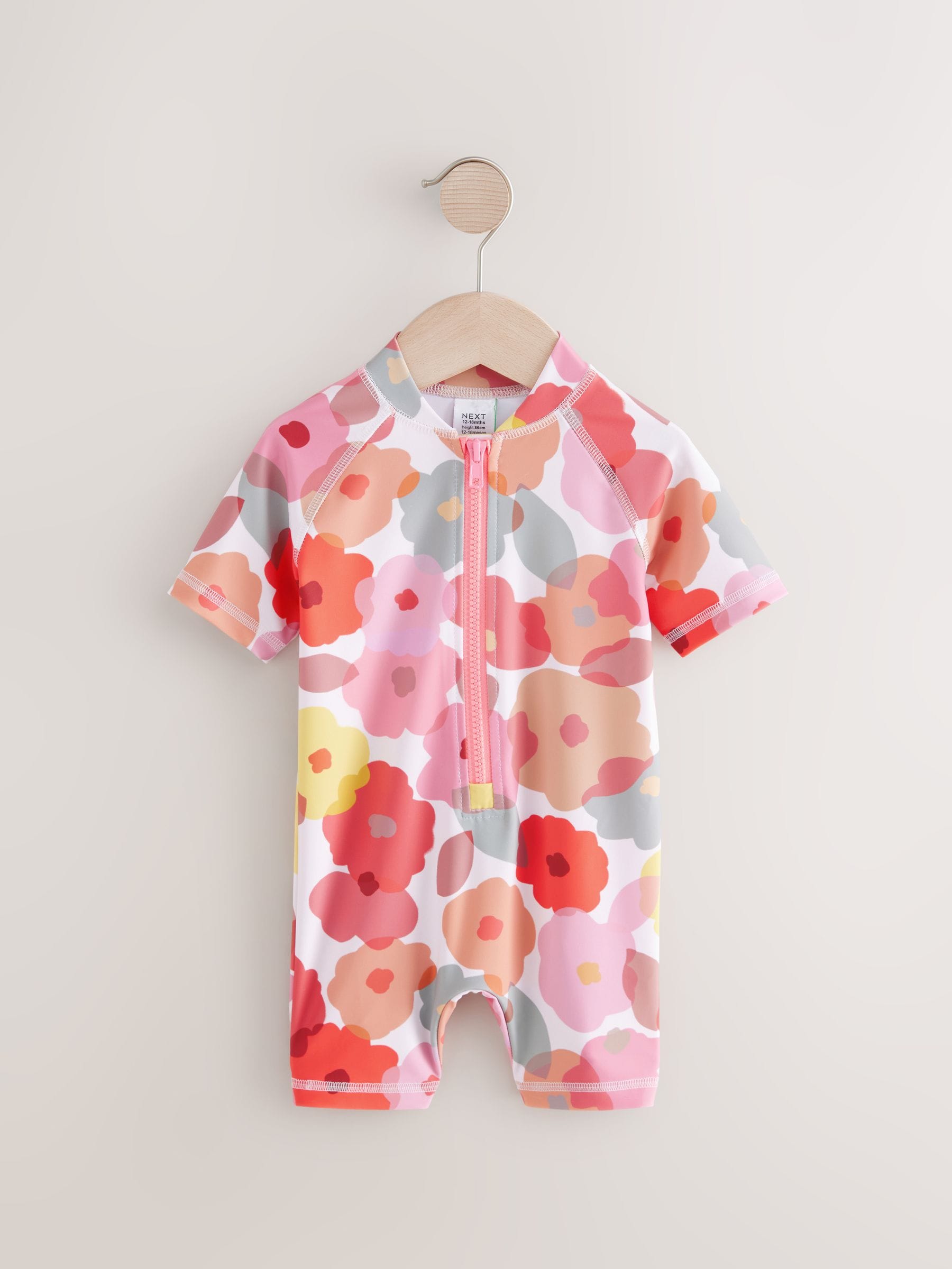 Pink/Rust Floral Sunsafe Swimsuit (3mths-10yrs)