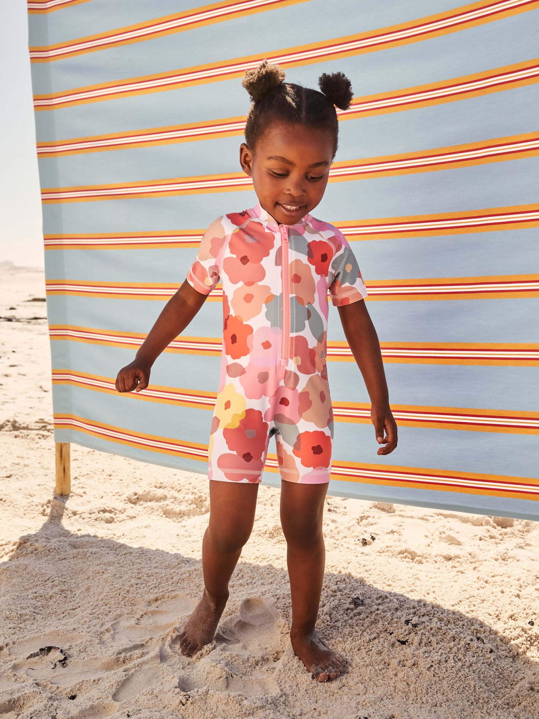 Pink/Rust Floral Sunsafe Swimsuit (3mths-10yrs)