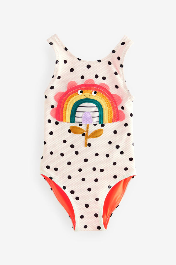 Ecru Spot Rainbow Swimsuit (3mths-7yrs)