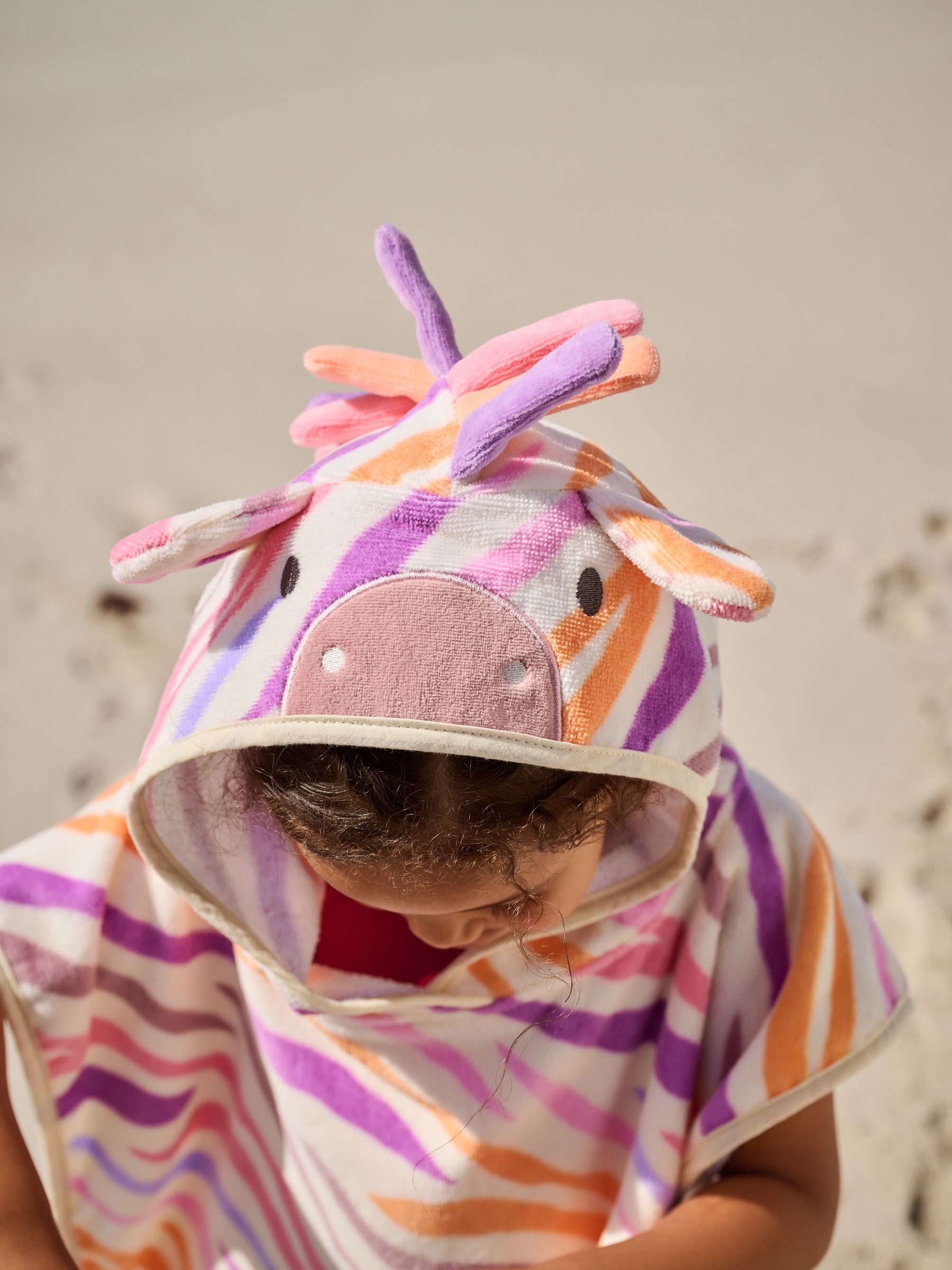 Bright Zebra Towelling 100% Cotton Poncho (9mths-10yrs)