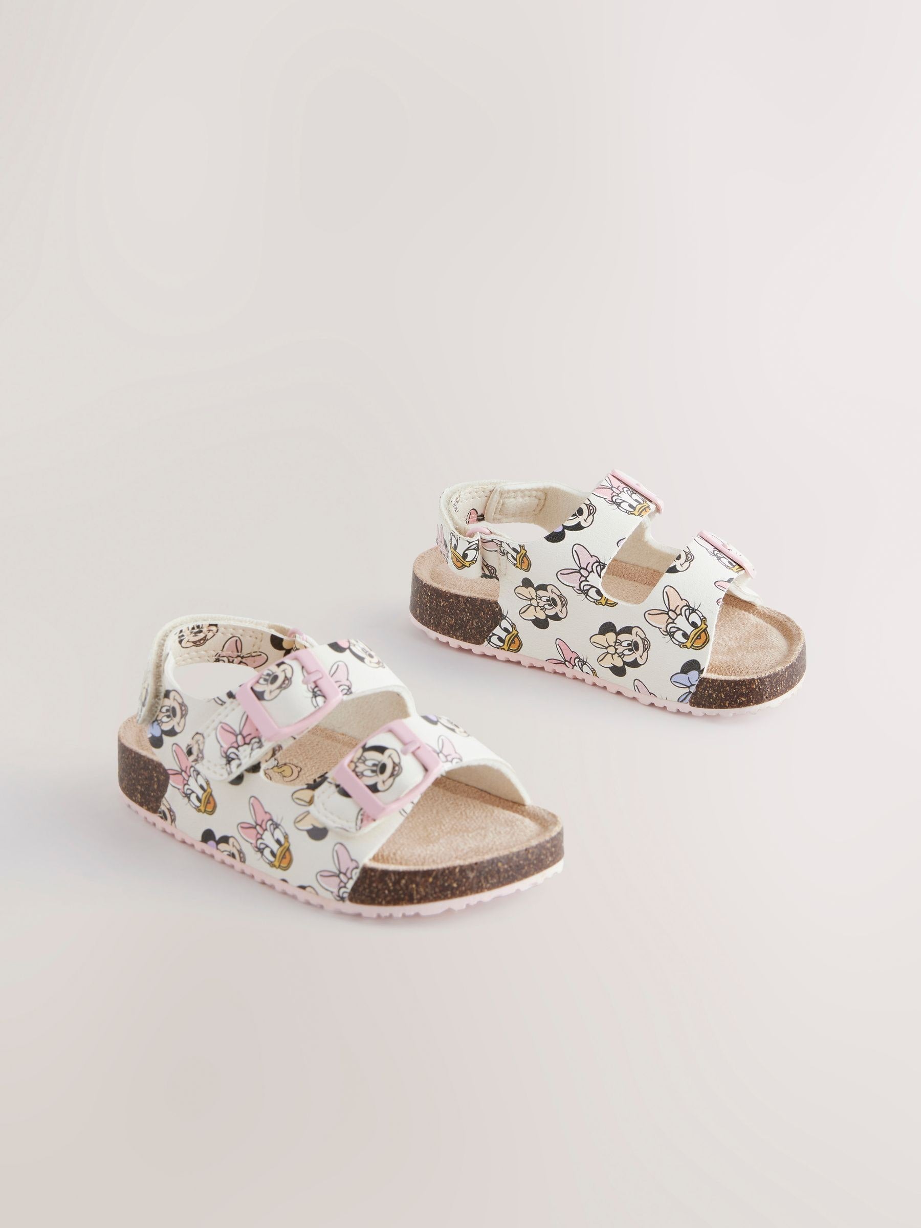 Multi Minnie Mouse Standard Fit (F) Corkbed Two Strap Sandals