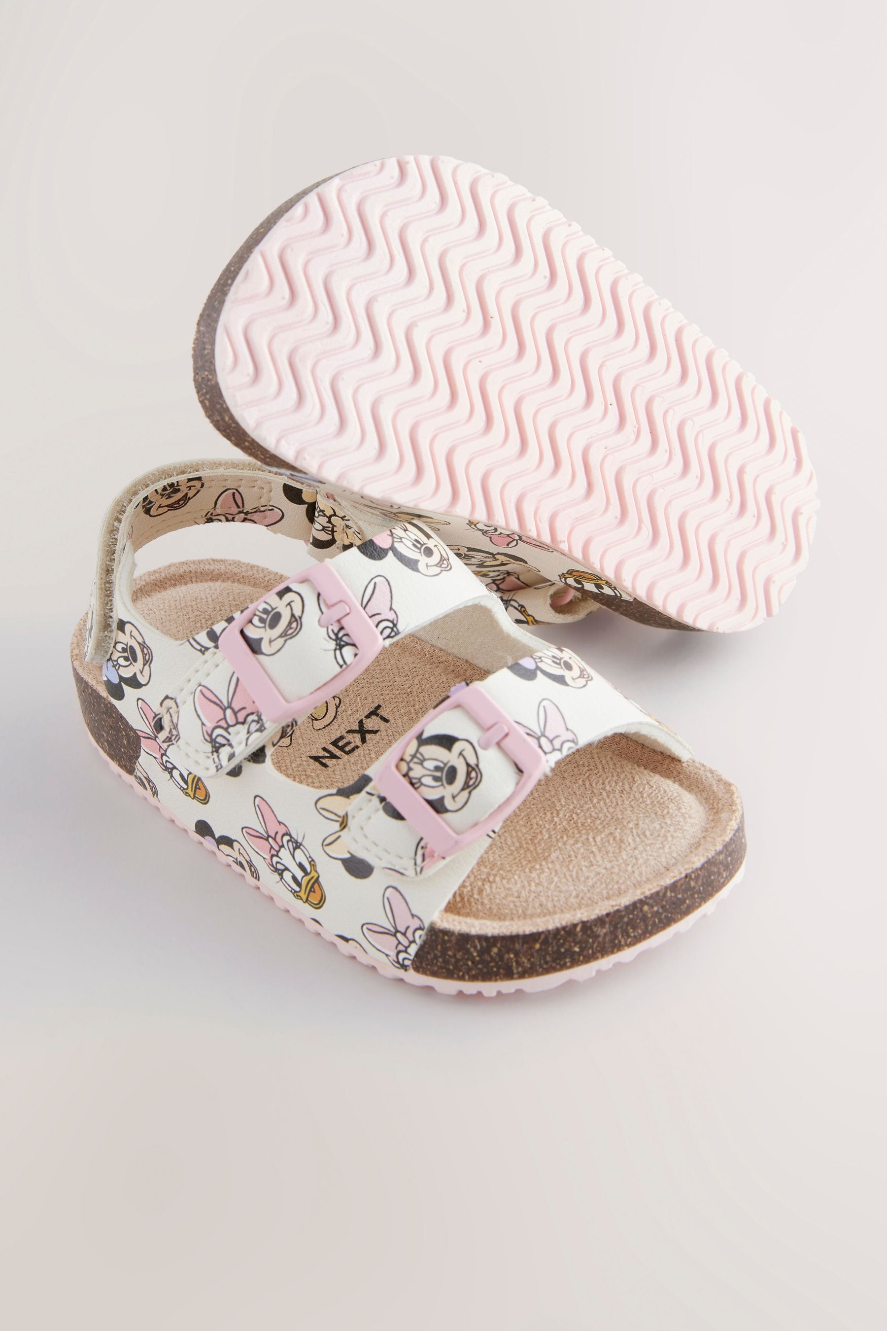 Multi Minnie Mouse Standard Fit (F) Corkbed Two Strap Sandals