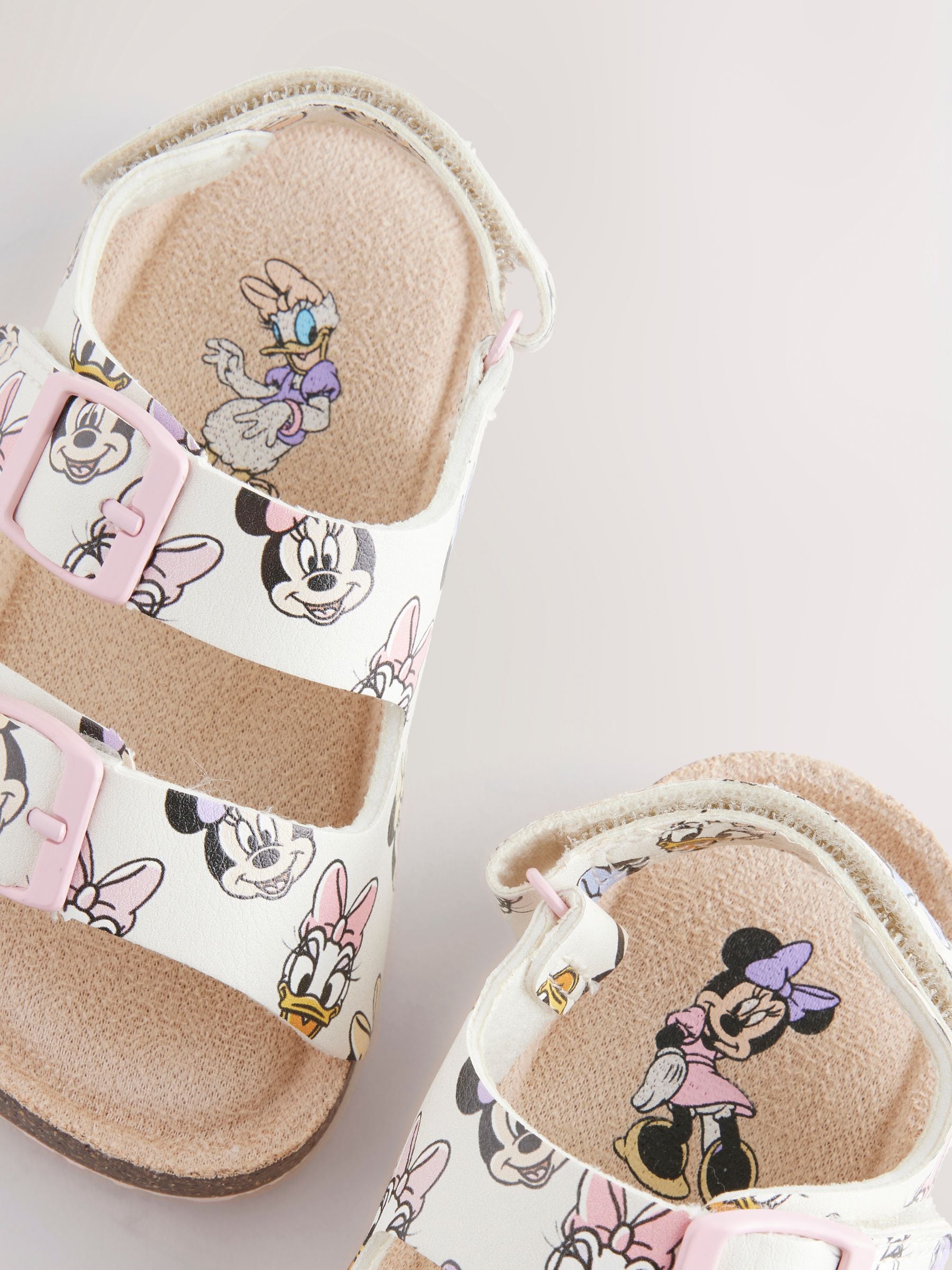 Multi Minnie Mouse Standard Fit (F) Corkbed Two Strap Sandals