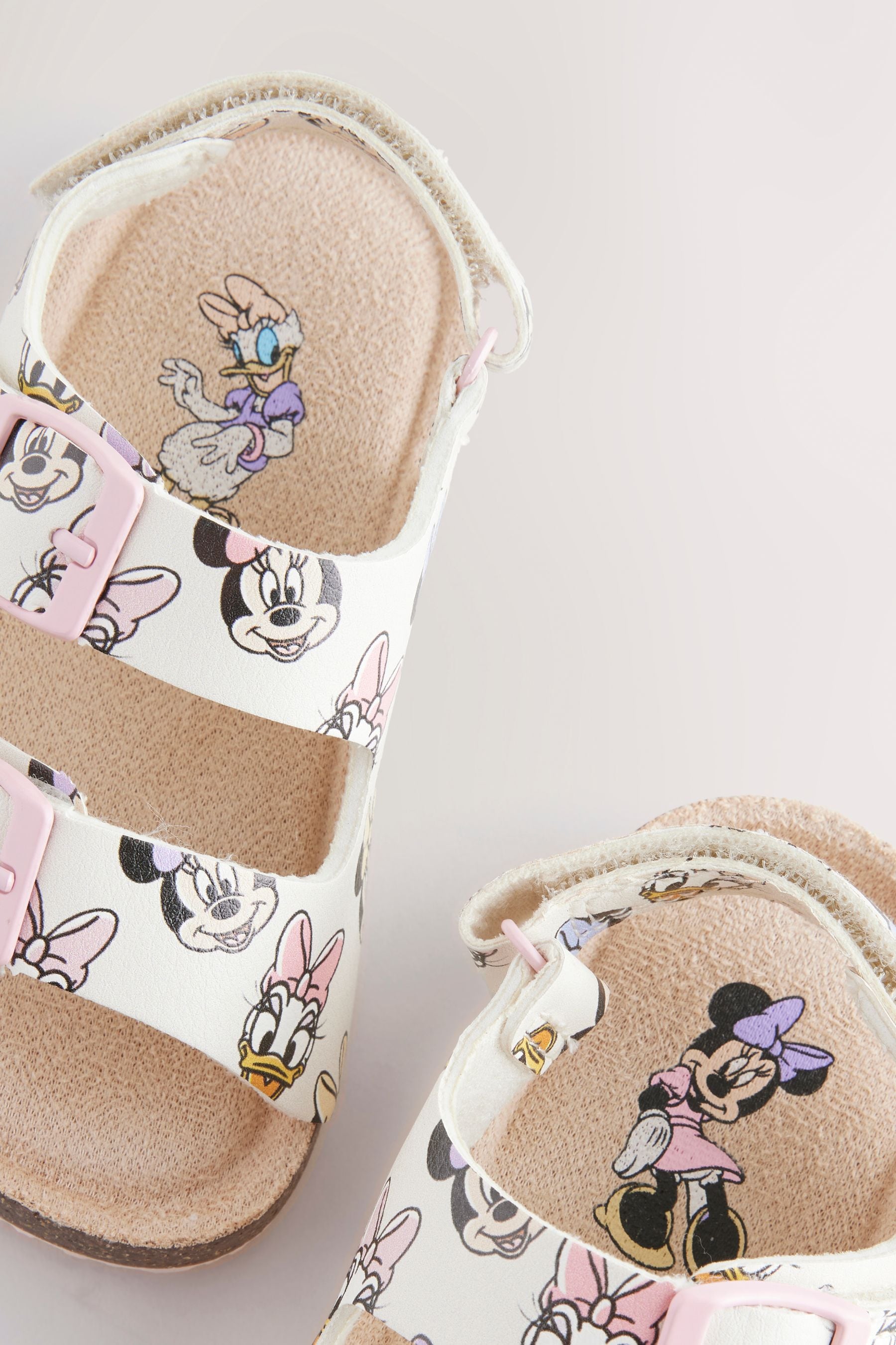 Multi Minnie Mouse Standard Fit (F) Corkbed Two Strap Sandals