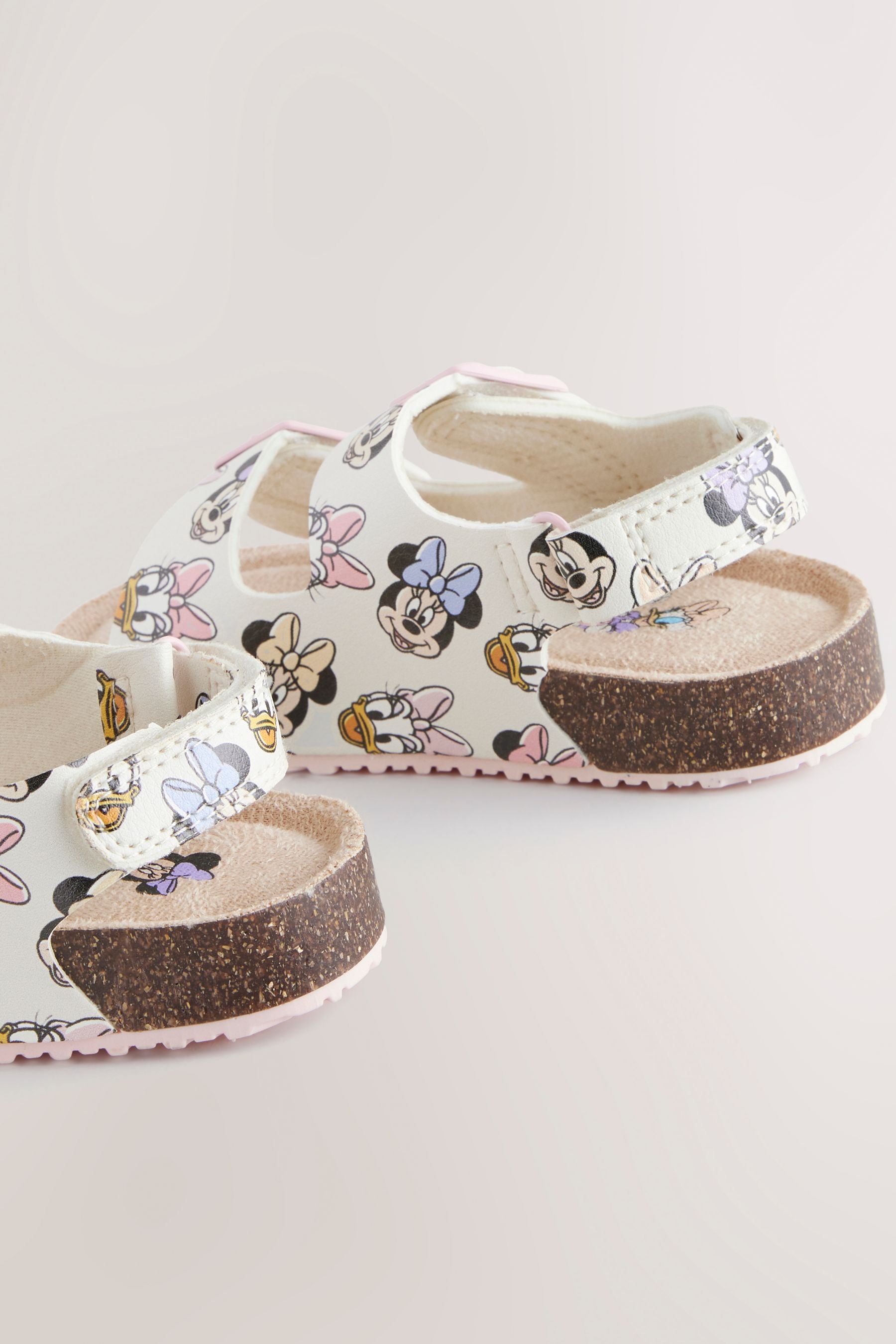 Multi Minnie Mouse Standard Fit (F) Corkbed Two Strap Sandals