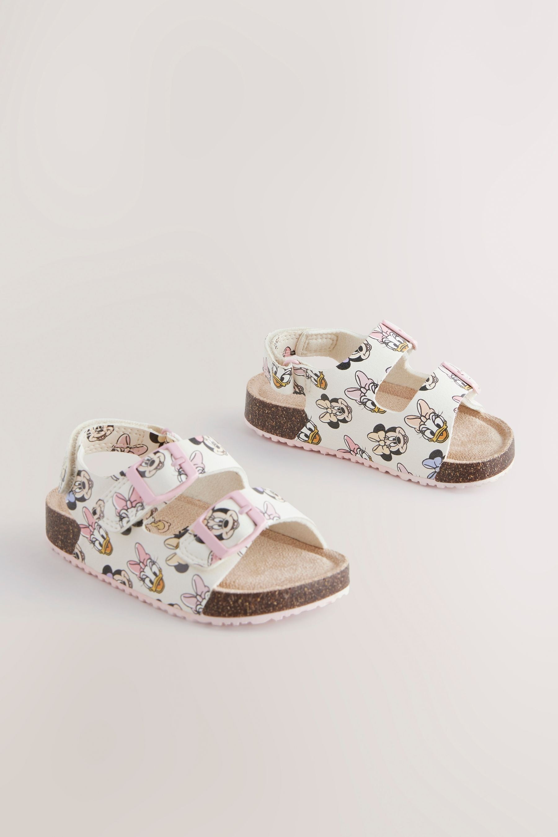 Multi Minnie Mouse Standard Fit (F) Corkbed Two Strap Sandals