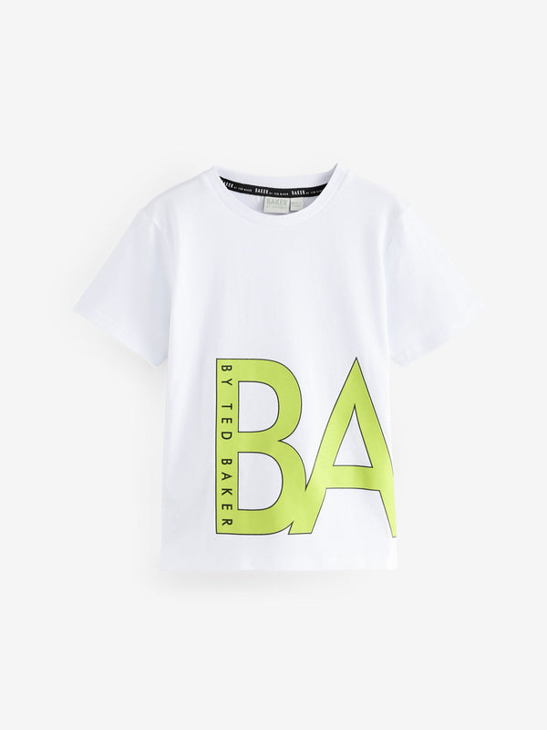 Baker by Ted Baker Graphic 100% Cotton White T-Shirt