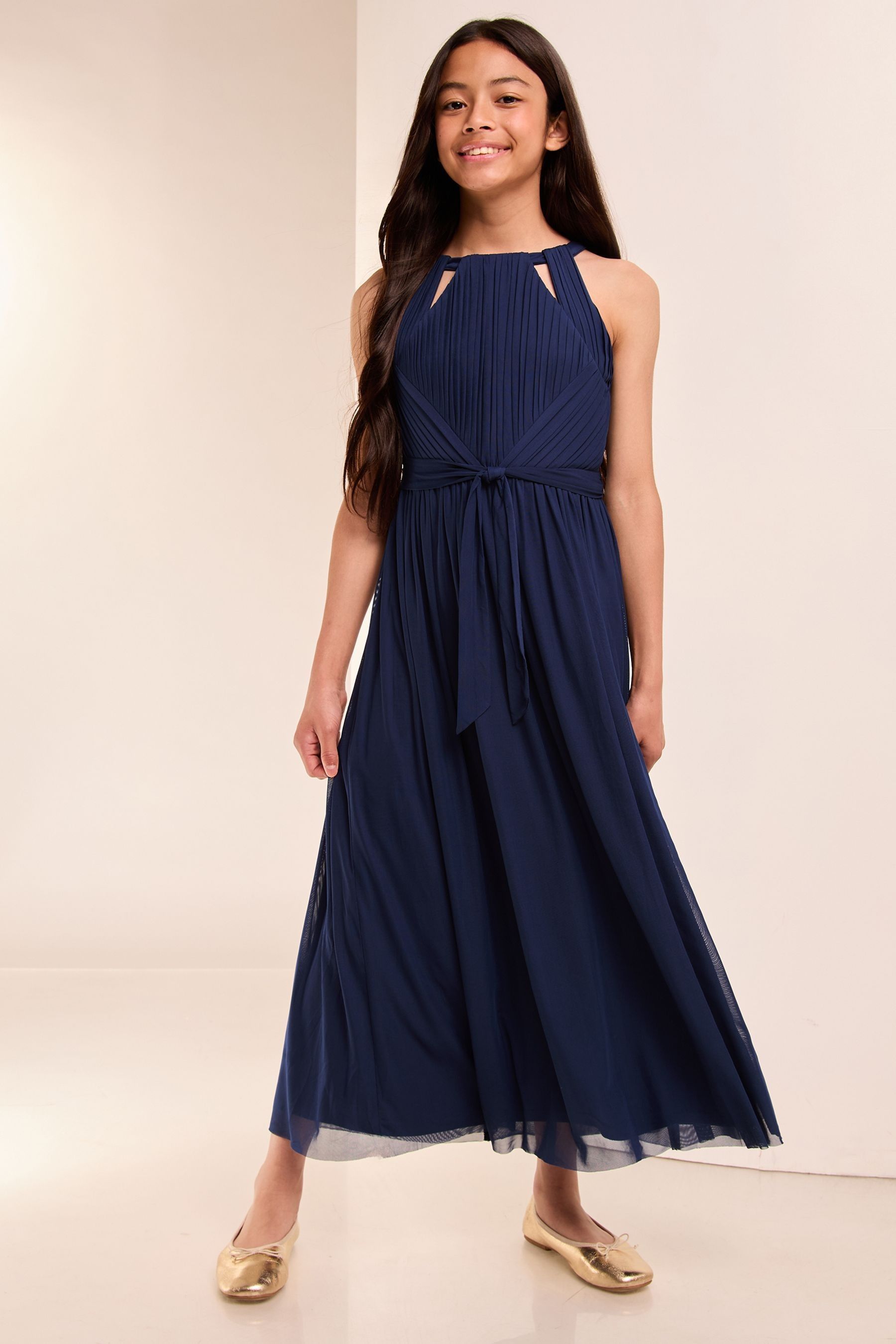 Lipsy Navy Blue Cut Out Midi Occasion Dress -Teen