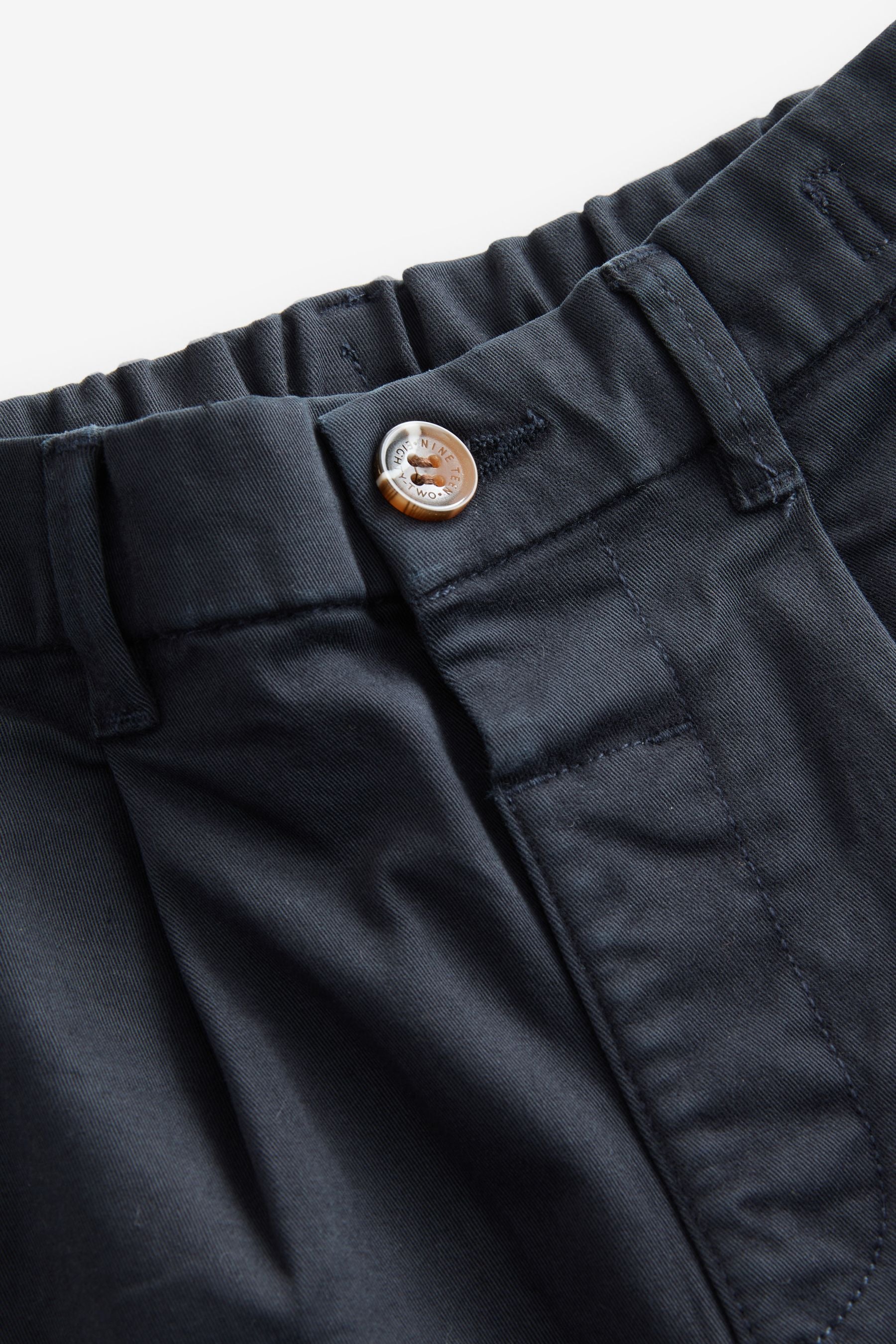 Navy Pleat Front Stretch Chino Trousers (3mths-7yrs)