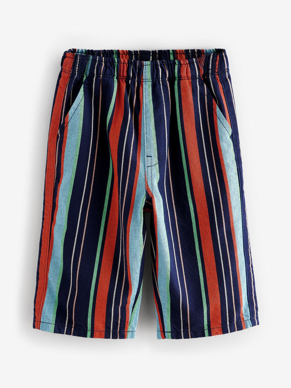 Multi Stripe 100% Cotton Pull On Wide Trousers (3mths-7yrs)