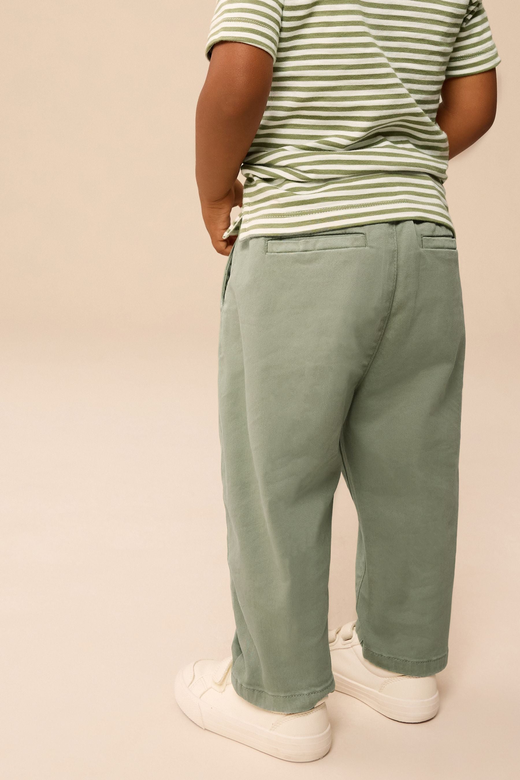 Sage Green Pleat Front Stretch Chino Trousers (3mths-7yrs)