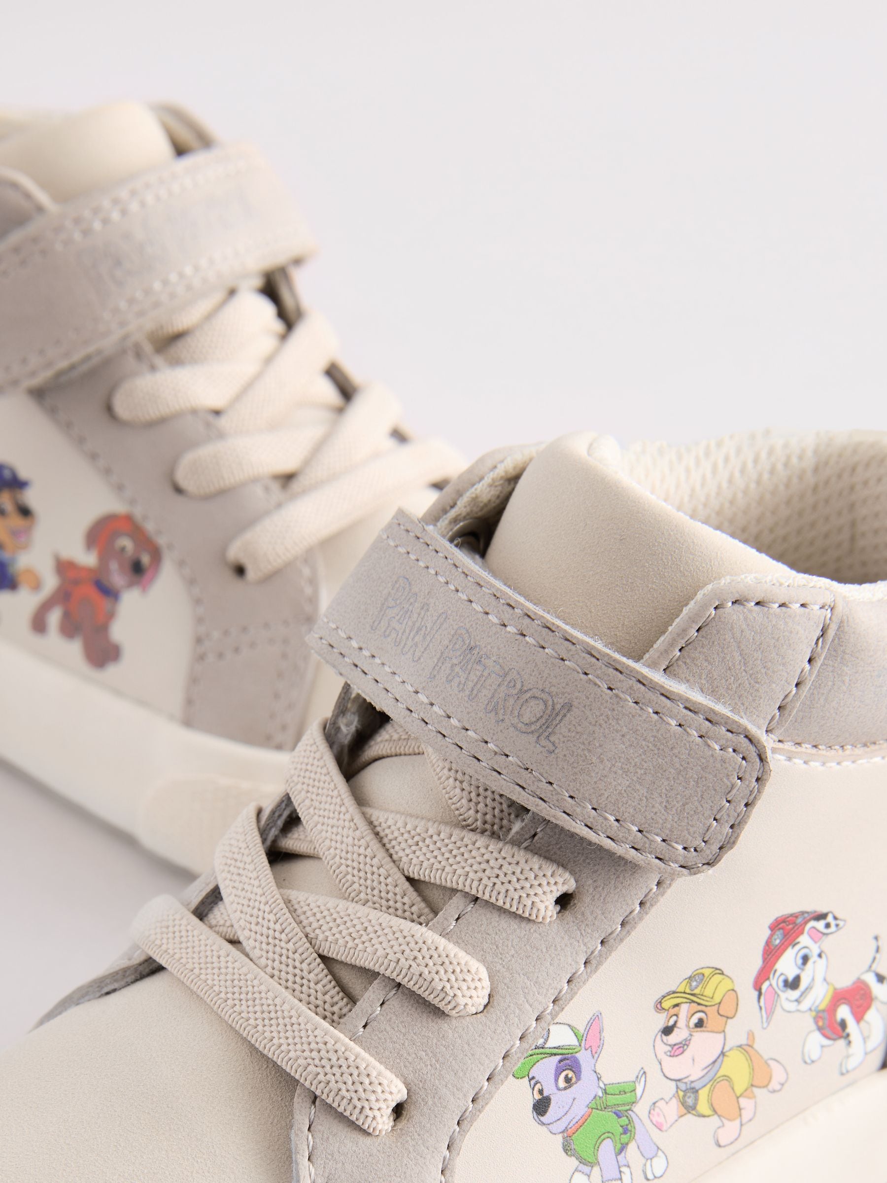 Grey Wide Fit (G) Paw Patrol Elastic Lace High Top Trainers