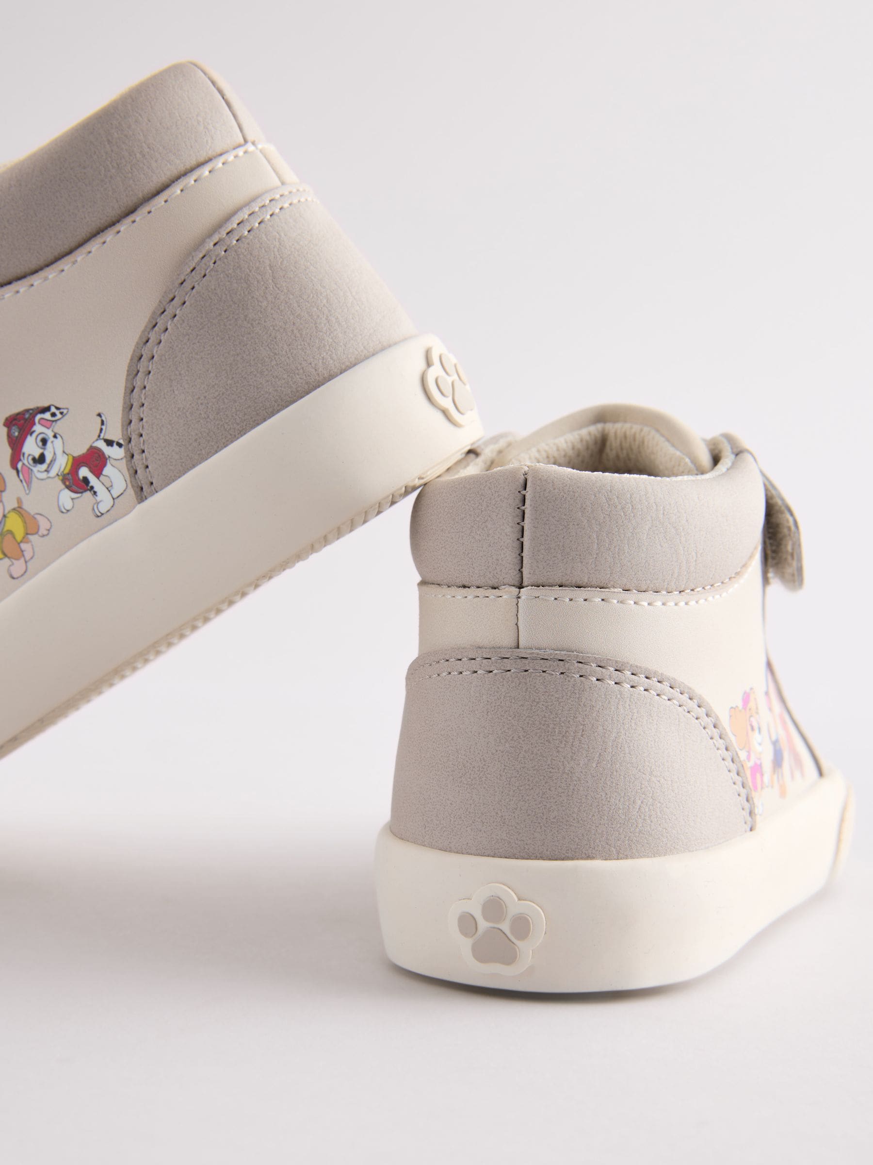 Grey Wide Fit (G) Paw Patrol Elastic Lace High Top Trainers