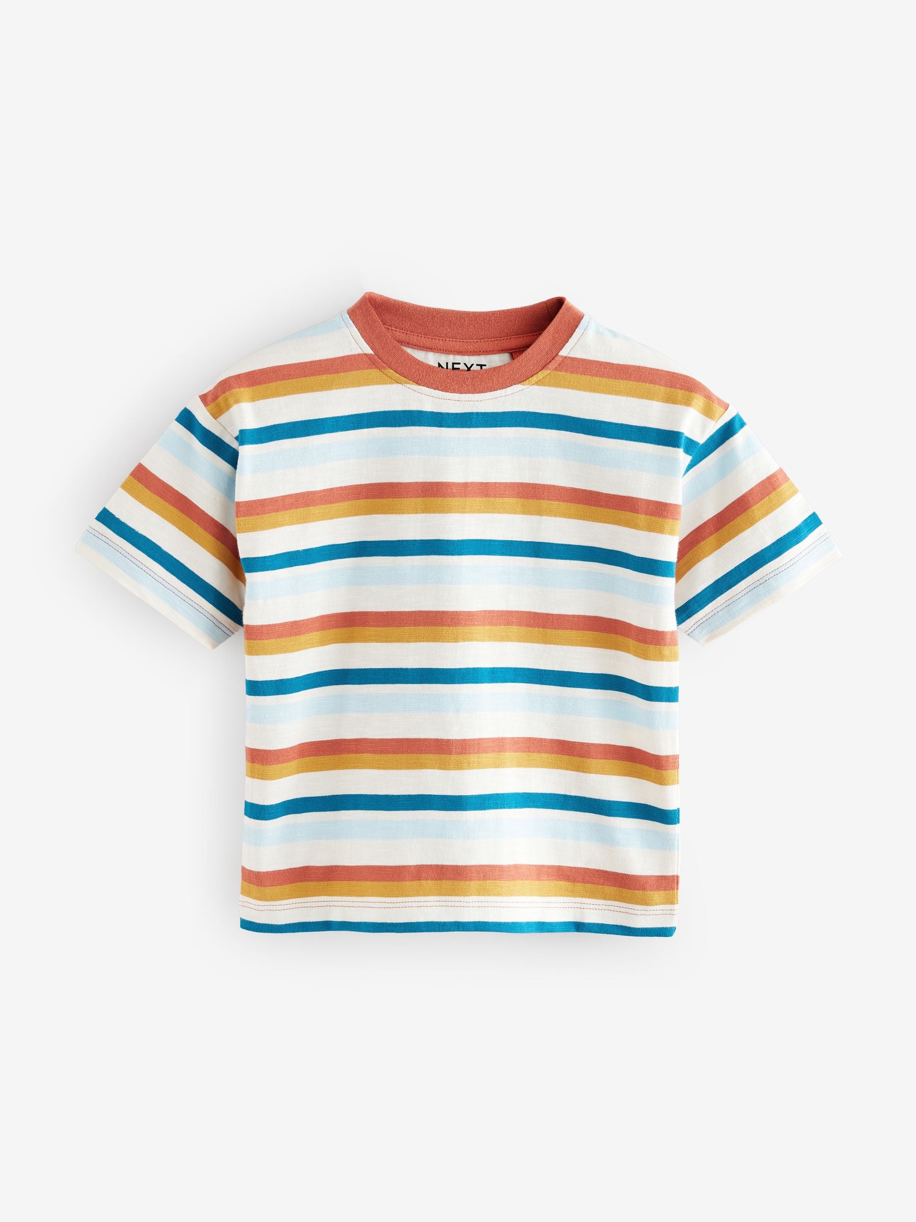 Orange Short Sleeve Textured 100% Cotton T-Shirts 3 Pack (3mths-7yrs)