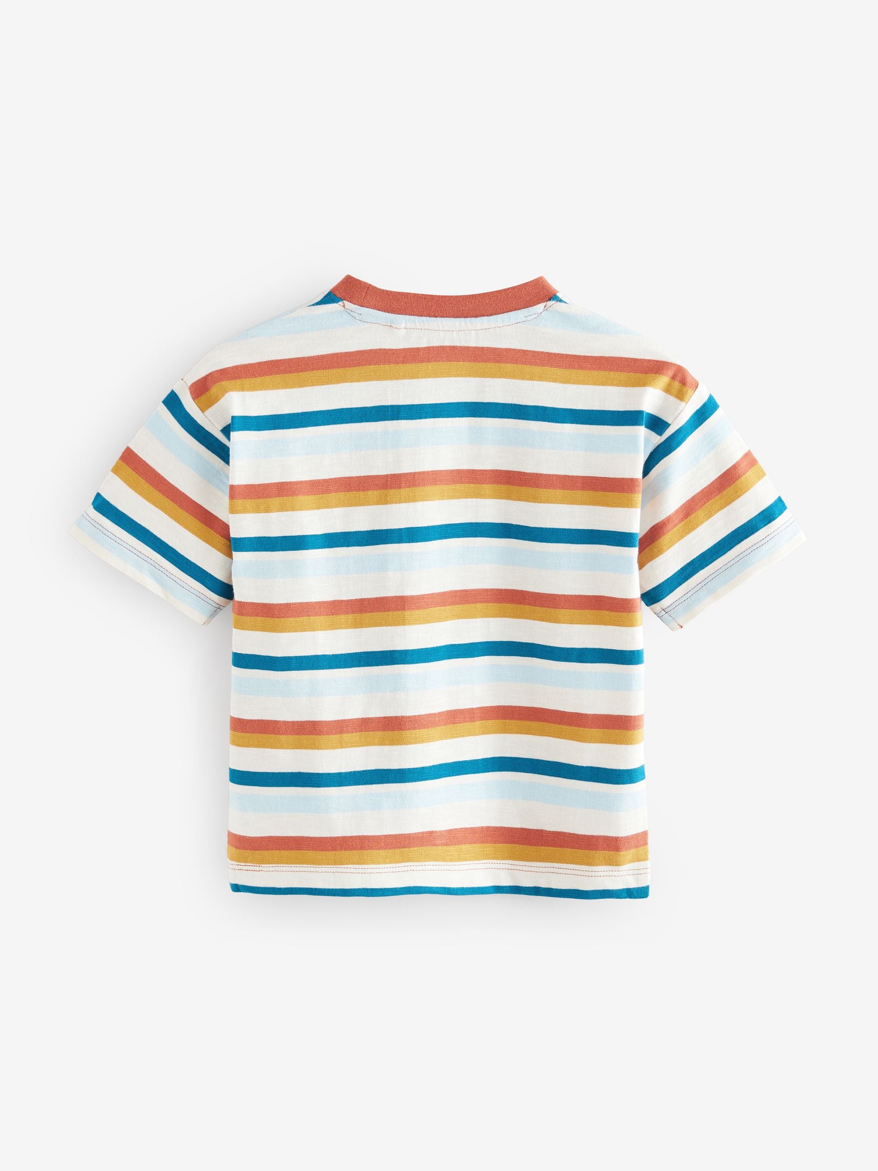 Orange Short Sleeve Textured 100% Cotton T-Shirts 3 Pack (3mths-7yrs)