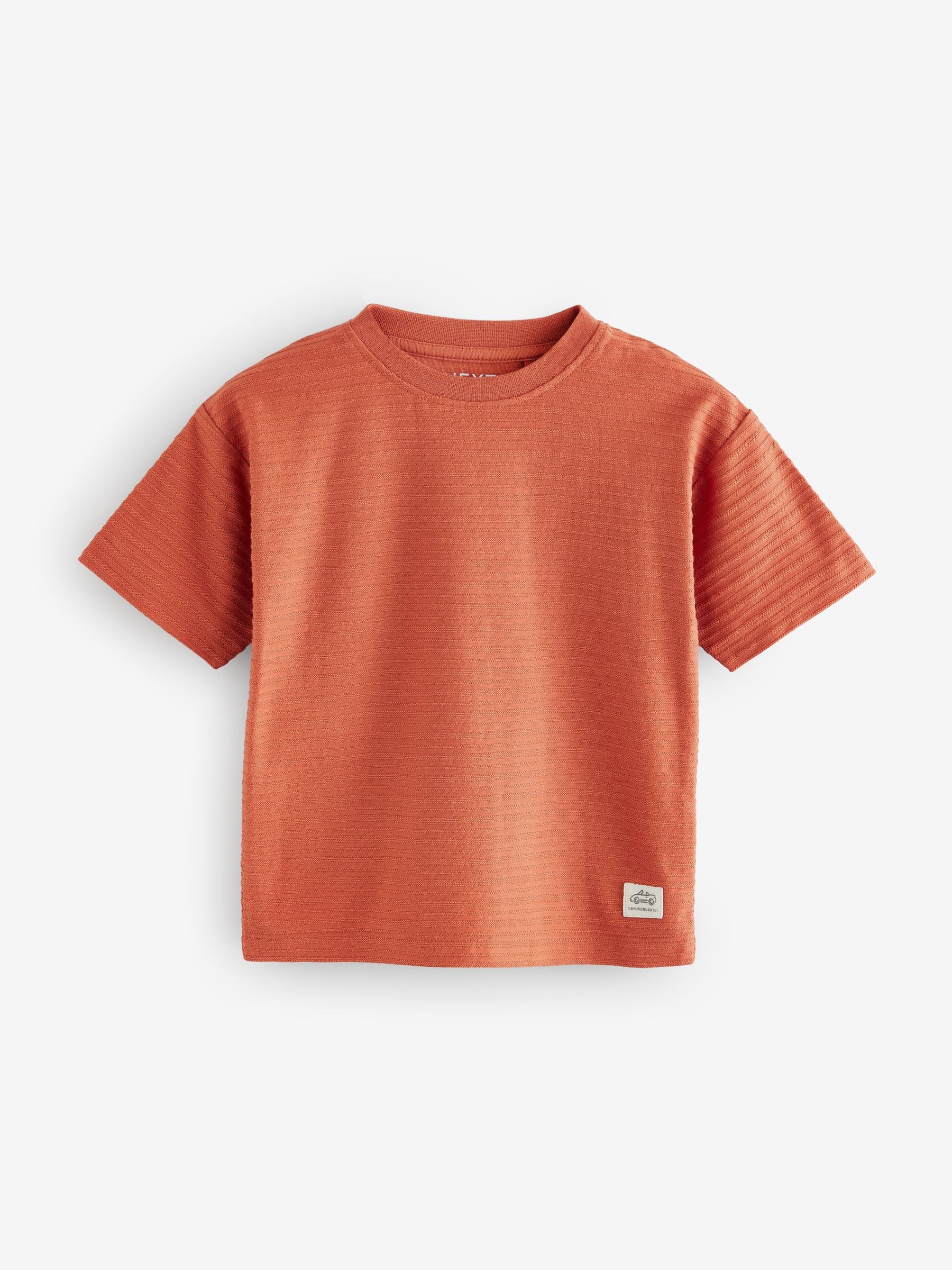 Orange Short Sleeve Textured 100% Cotton T-Shirts 3 Pack (3mths-7yrs)