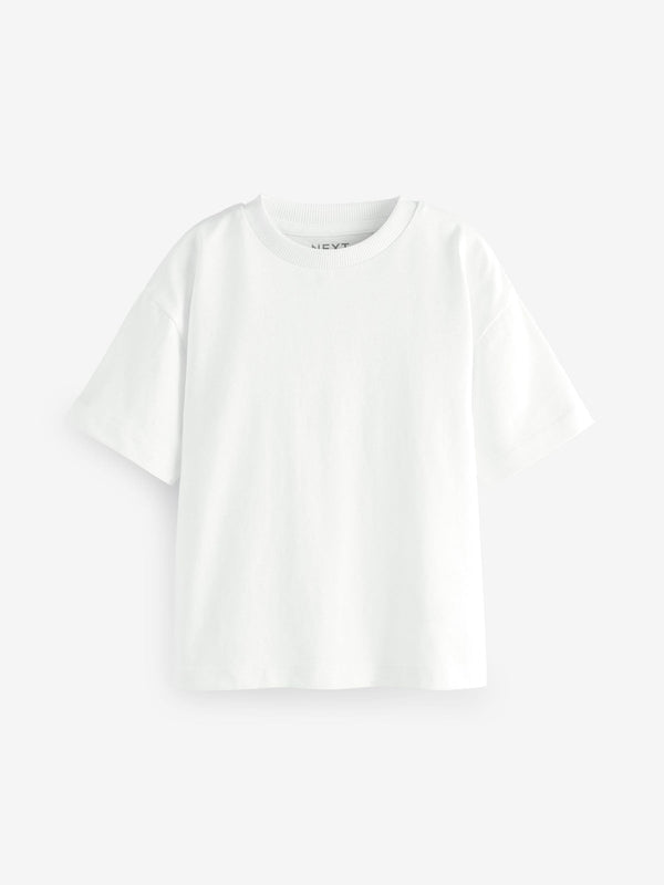 White 100% Cotton Short Sleeve Plain T-Shirt (3mths-7yrs)