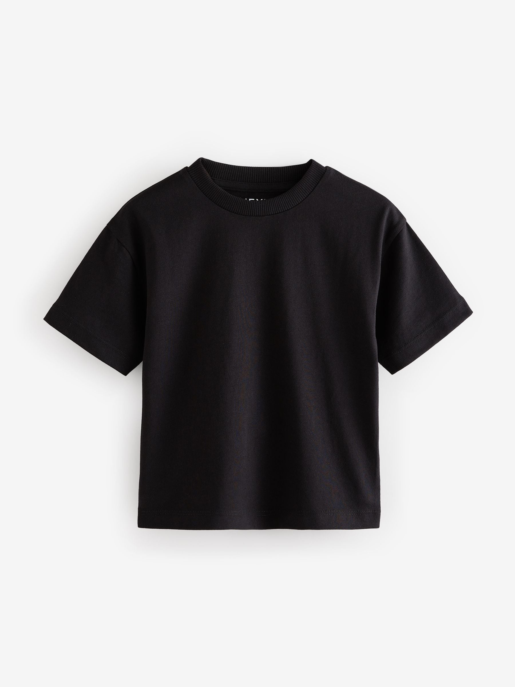 Black 100% Cotton Short Sleeve Plain T-Shirt (3mths-7yrs)