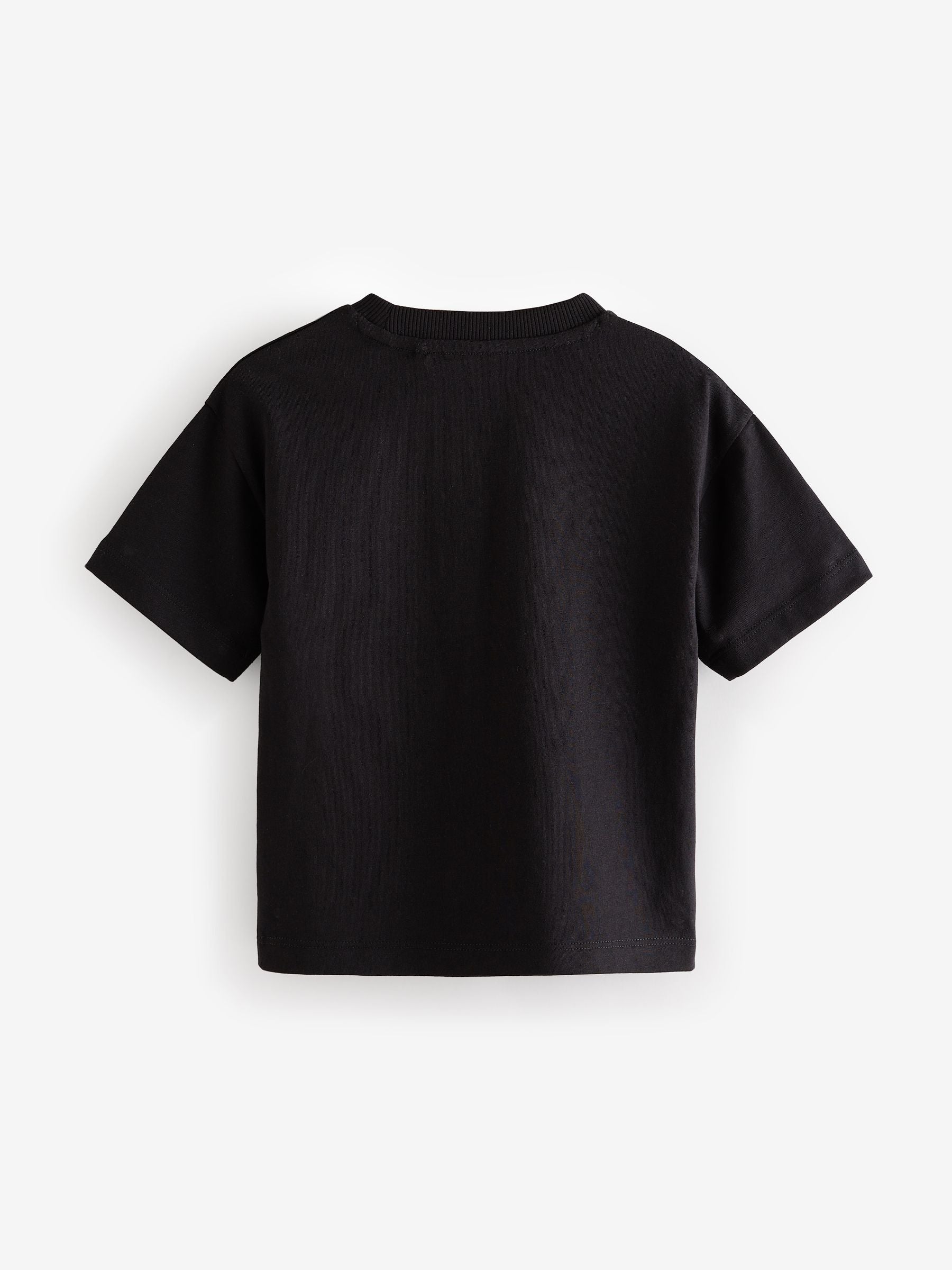 Black 100% Cotton Short Sleeve Plain T-Shirt (3mths-7yrs)