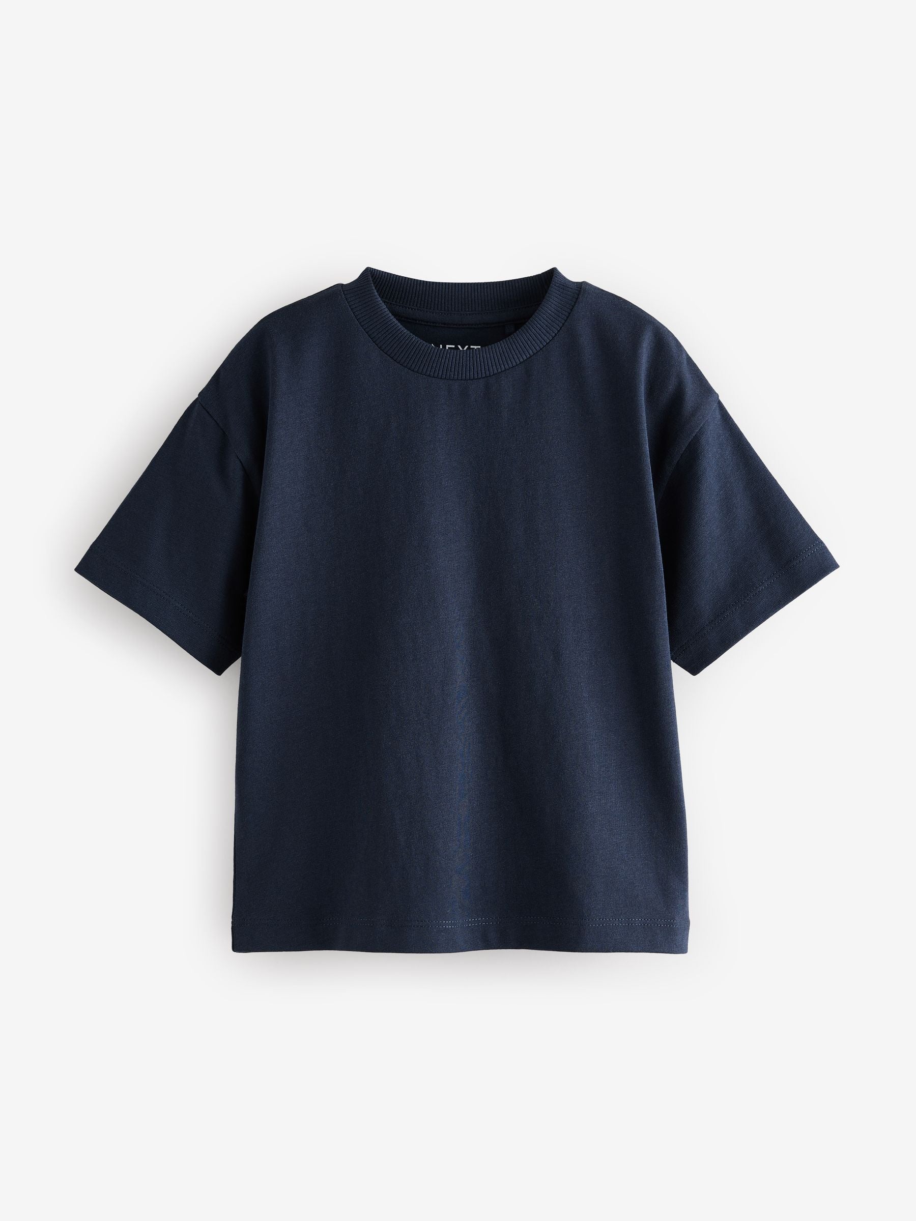 Navy 100% Cotton Short Sleeve Plain T-Shirt (3mths-7yrs)