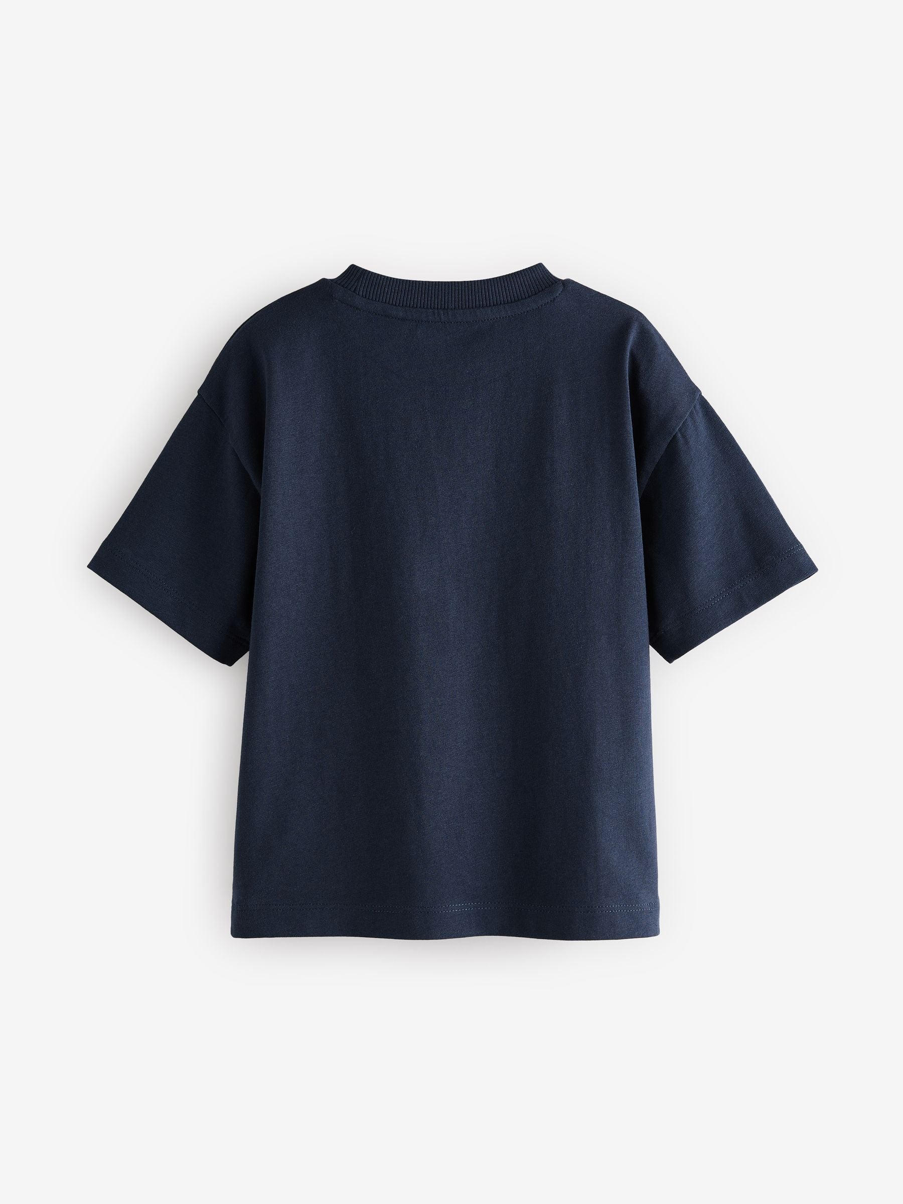 Navy 100% Cotton Short Sleeve Plain T-Shirt (3mths-7yrs)